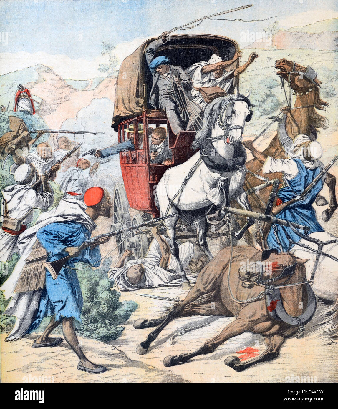 Bandits ou Highway Robbers au Maroc (novembre 1904) Vintage Illustration Banque D'Images