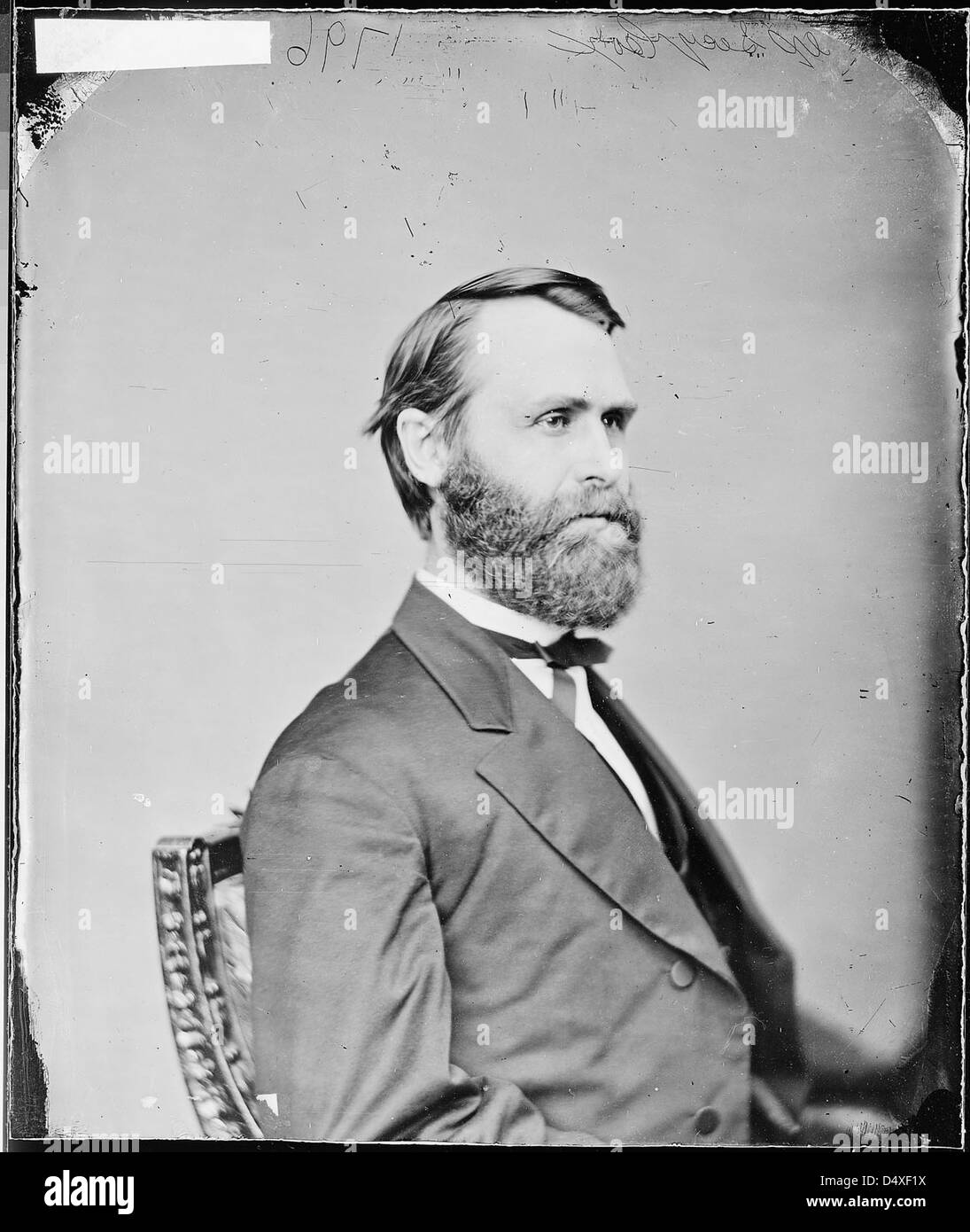 Portrait du général Jacob D. Cox de la guerre de Sécession, capturé par le photographe Mathew Brady. Cette image fait partie de la collection historique des Archives nationales des États-Unis, représentant le leadership pendant la guerre de Sécession. Banque D'Images