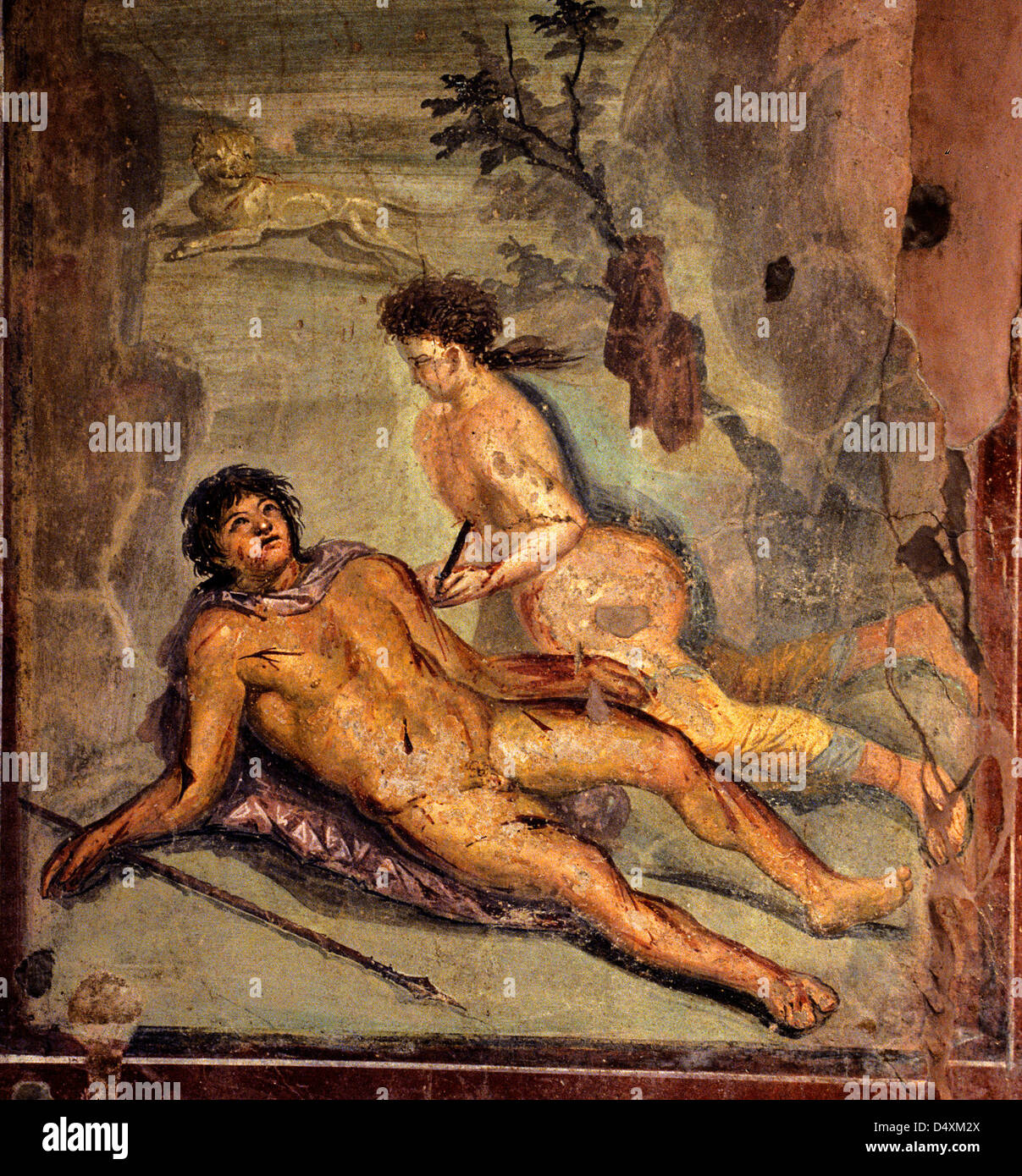 Maison Nargissus Sexe Porno Quartio fresque de Pompéi Photo Stock