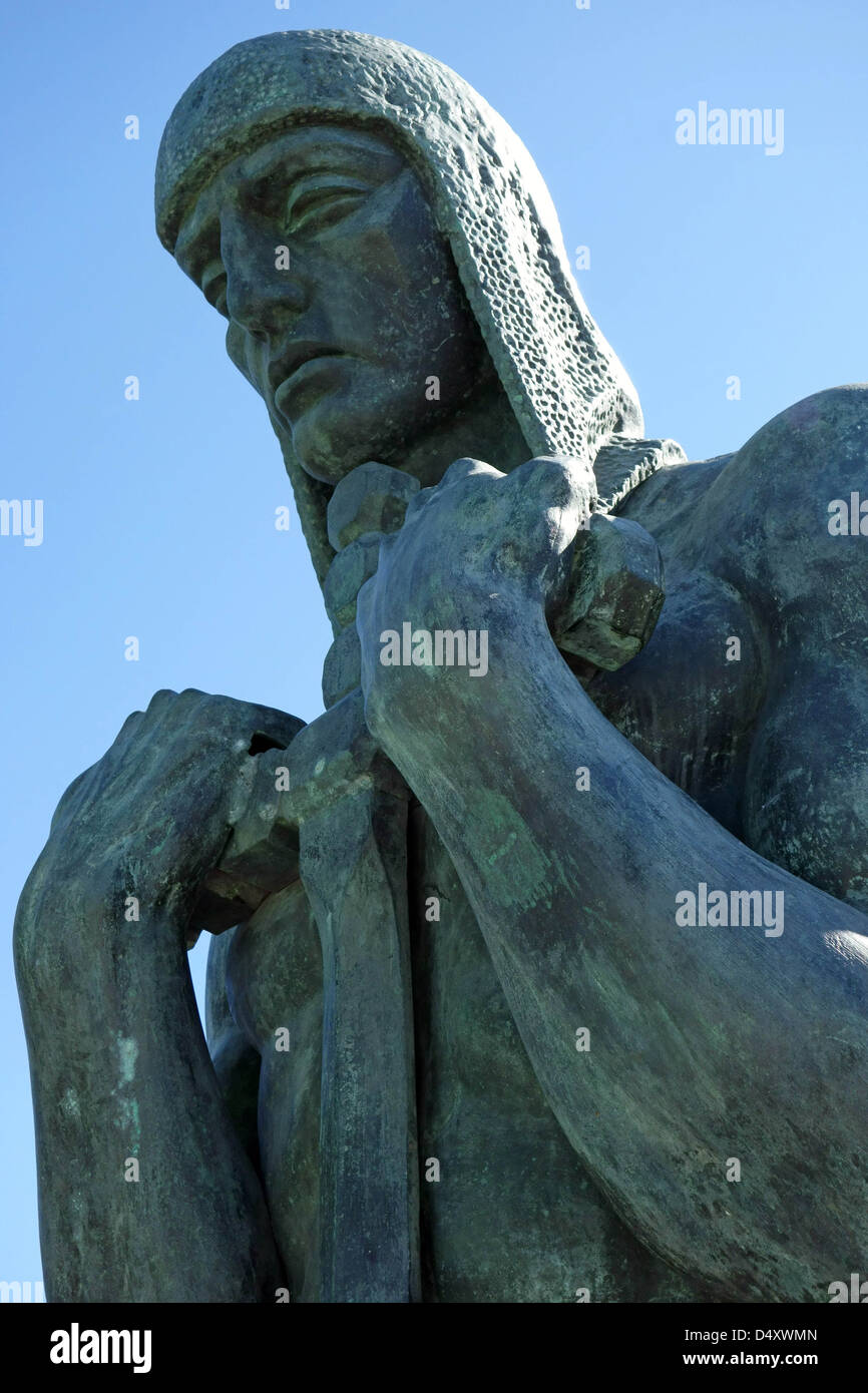 Statue de Santa Cruz de Tenerife d'un guanche, les premiers colons sur l'île Banque D'Images