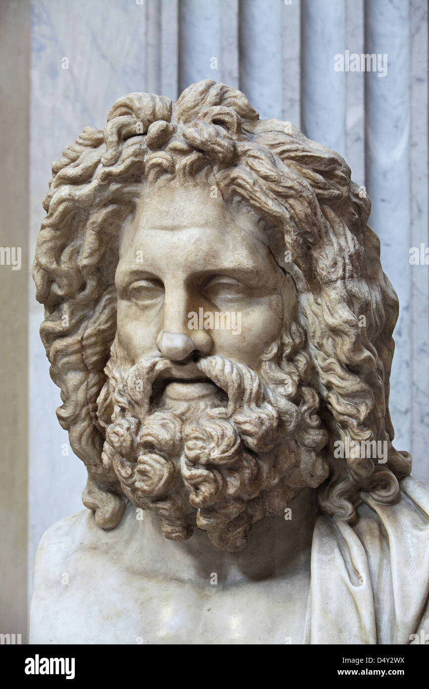 L'antique en buste de Zeus Otricoli Banque D'Images
