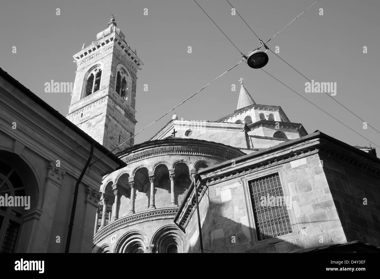 Bergame - cathédrale Santa Maria Maggiore dans la lumière du matin Banque D'Images