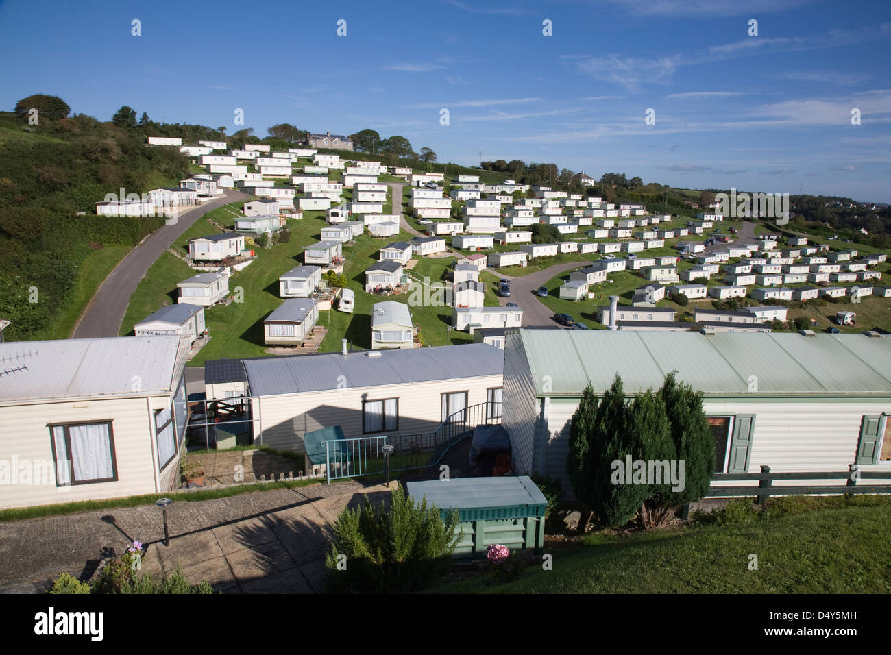 Tête de la bière Caravan Park, dans le Devon (Angleterre Photo Stock