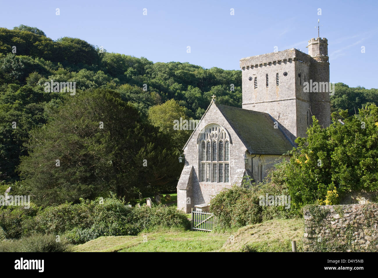 Saint Paul's Church dans village Branscombe, Devon, Angleterre. Banque D'Images