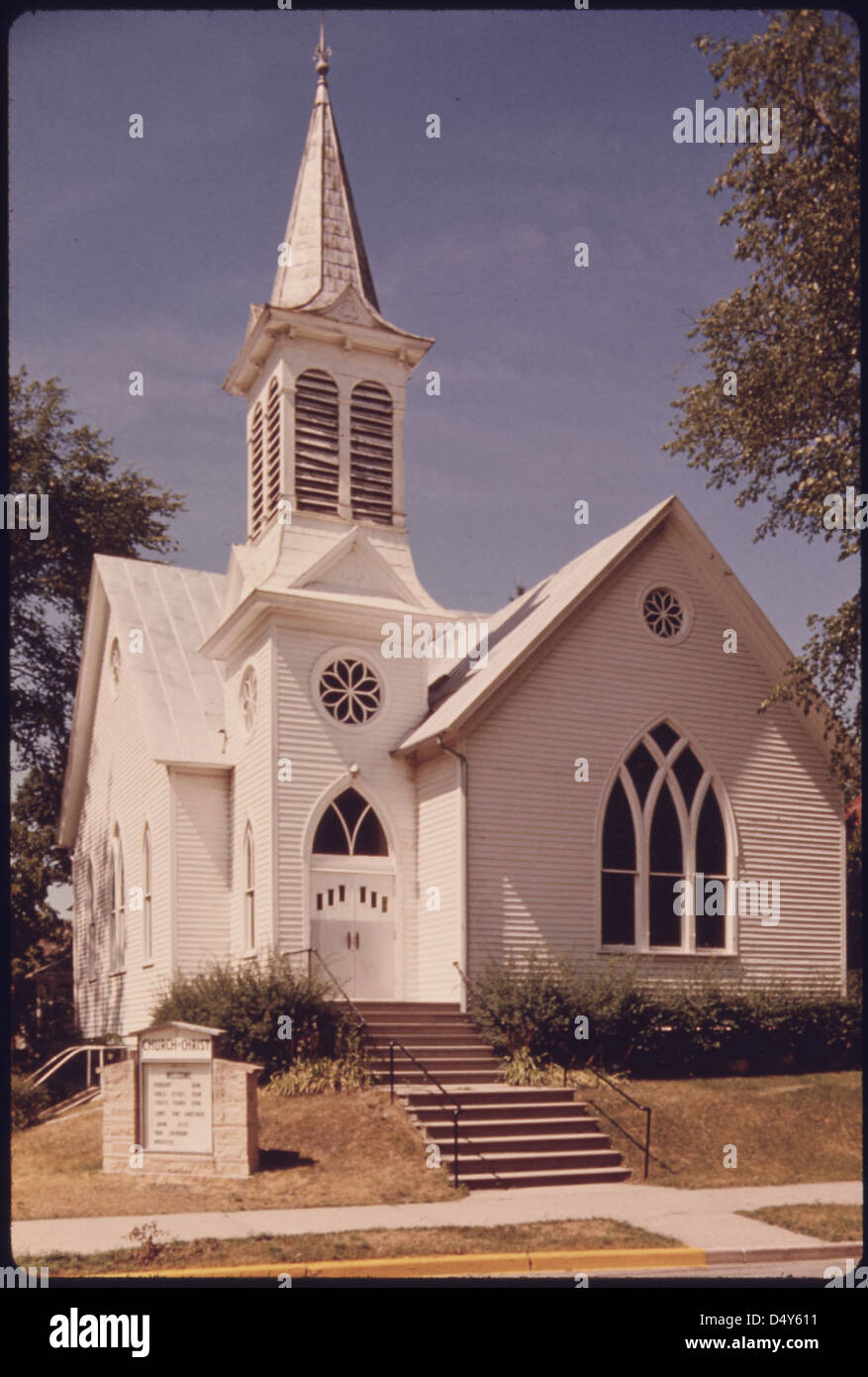 L'Église du Christ, l'une des nombreuses Églises qui sont construites dans différents styles architecturaux à New Ulm, Minnesota... Banque D'Images