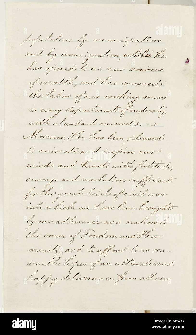 Proclamation présidentielle 118 (Thanksgiving Day, 1864) (page 2 de 5) Banque D'Images