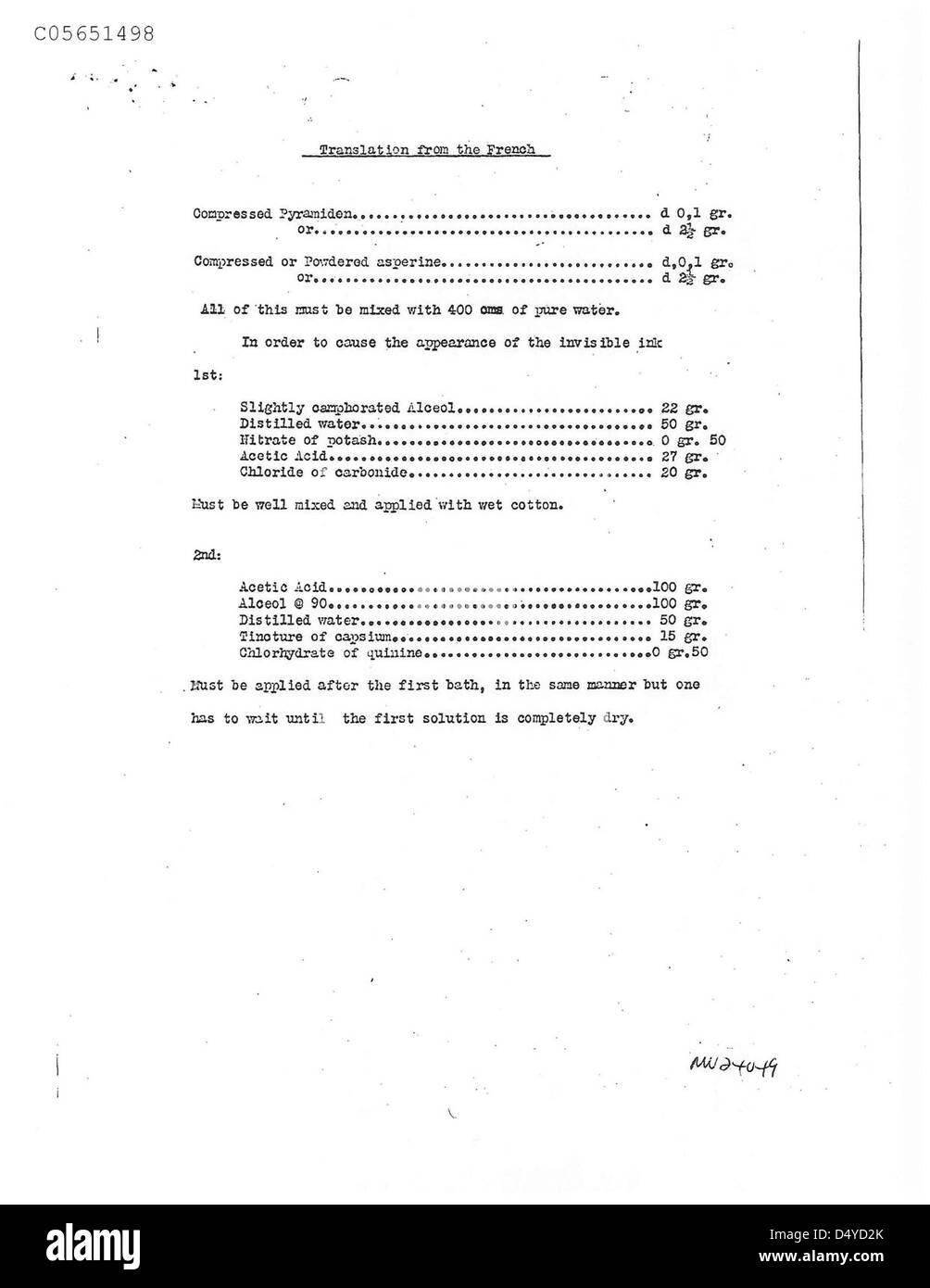 Secrètes de la CIA déclassifié écrit le document n° 2 - Page 3 Banque D'Images