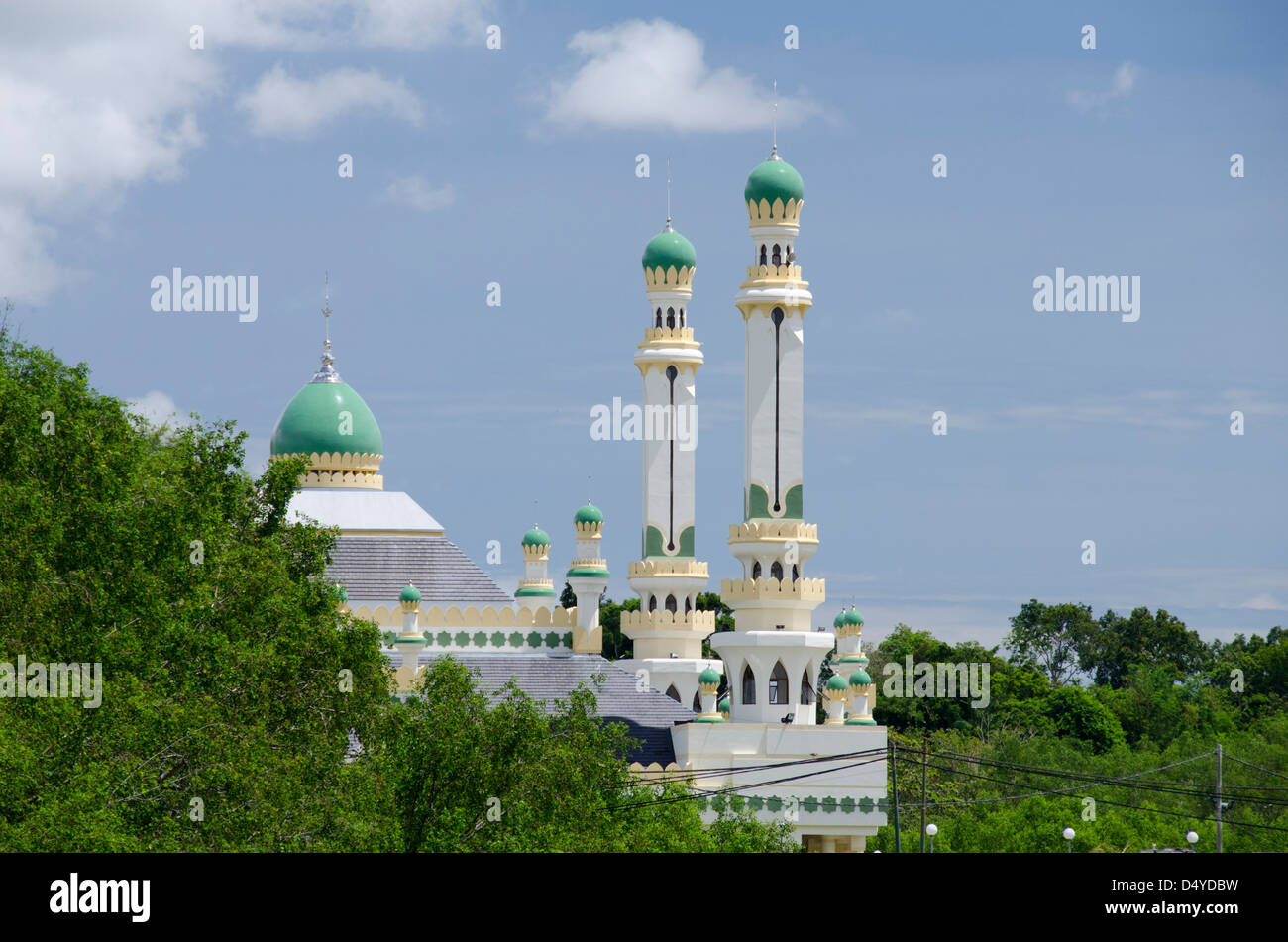 Asie, Bornéo, Brunei Darussalam, Bandar Seri Begawan. Mosquée du Village de l'eau. Banque D'Images