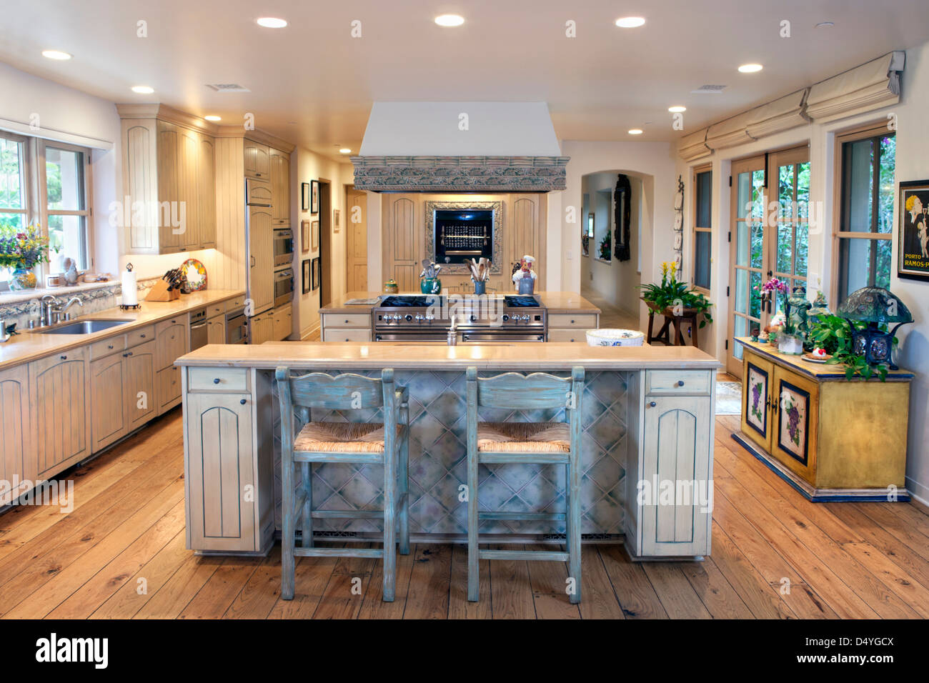 Intérieur d'une cuisine domestique, California, USA Banque D'Images