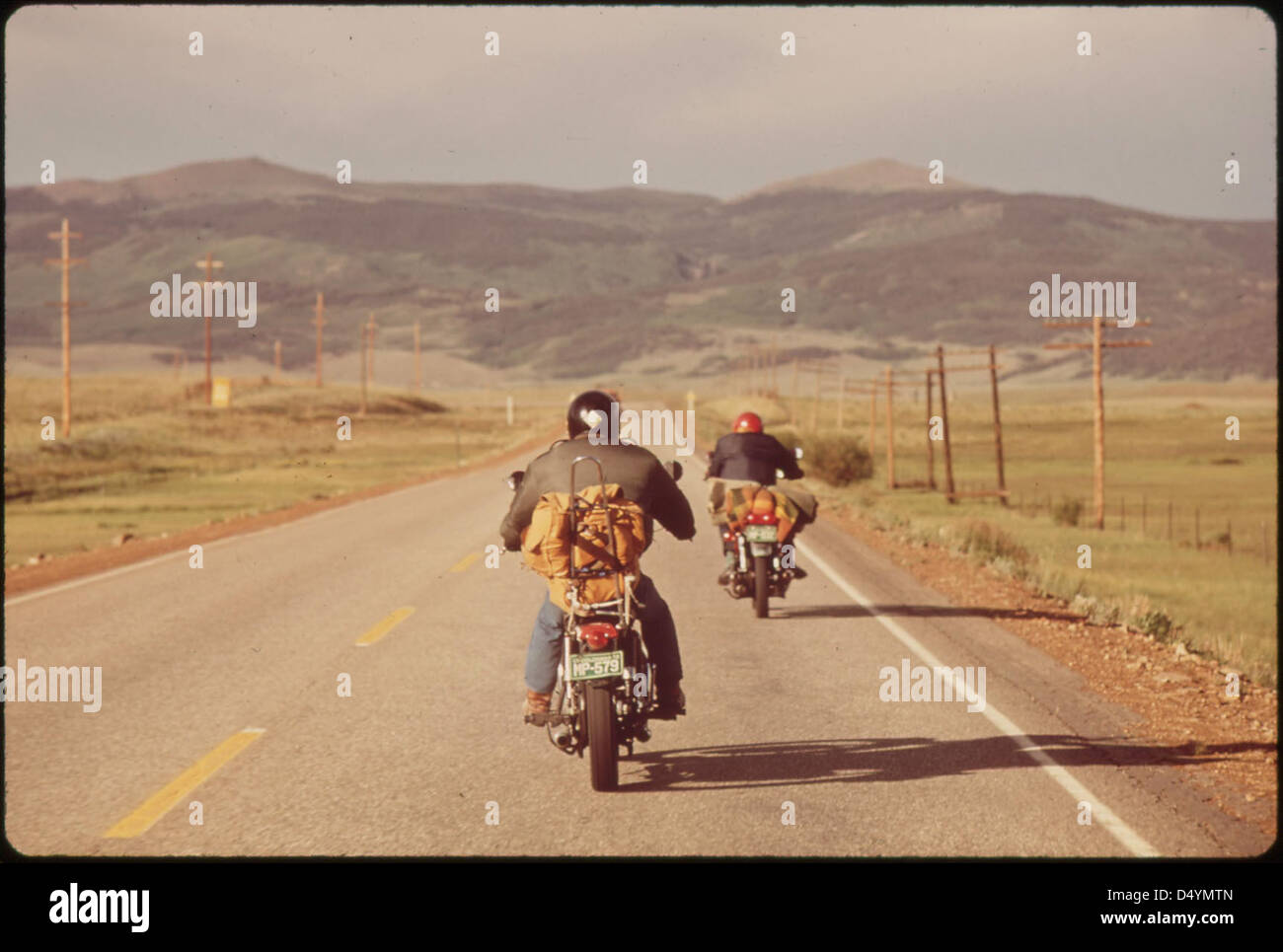 Les vacanciers sur les motocyclettes, 05/1972. Banque D'Images