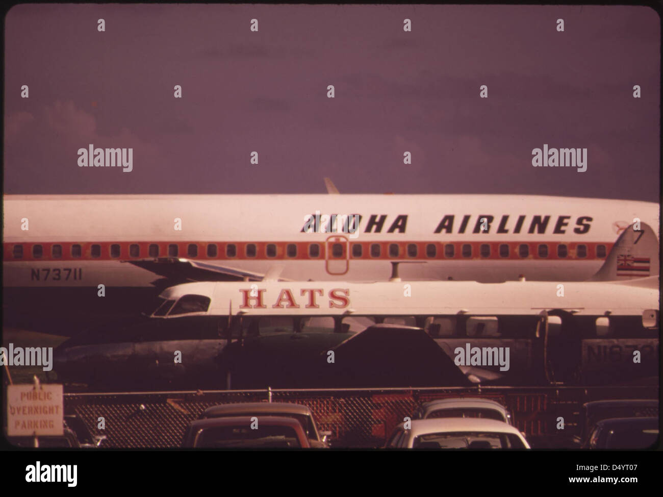 Aloha Airlines dans l'une des deux grandes compagnies aériennes reliant les îles, Octobre 1973 Banque D'Images
