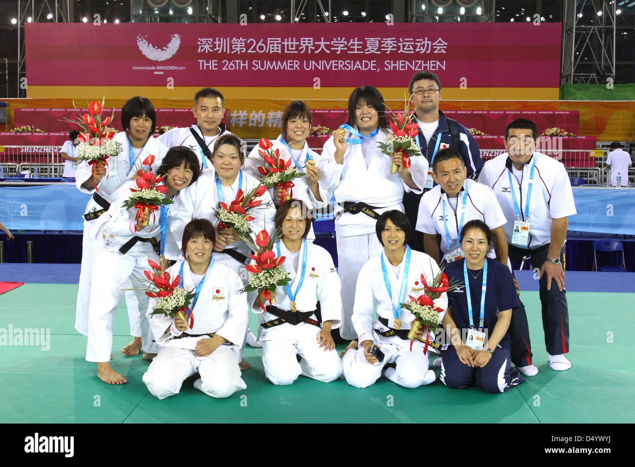 Groupe de l'équipe du Japon (JPN), le 17 août 2011 - Judo : La 26e Universiade d'été 2011 à Shenzhen Salle de judo de l'Universiade, Shenzhen, Chine. (Photo de YUTAKA/AFLO SPORT) Banque D'Images