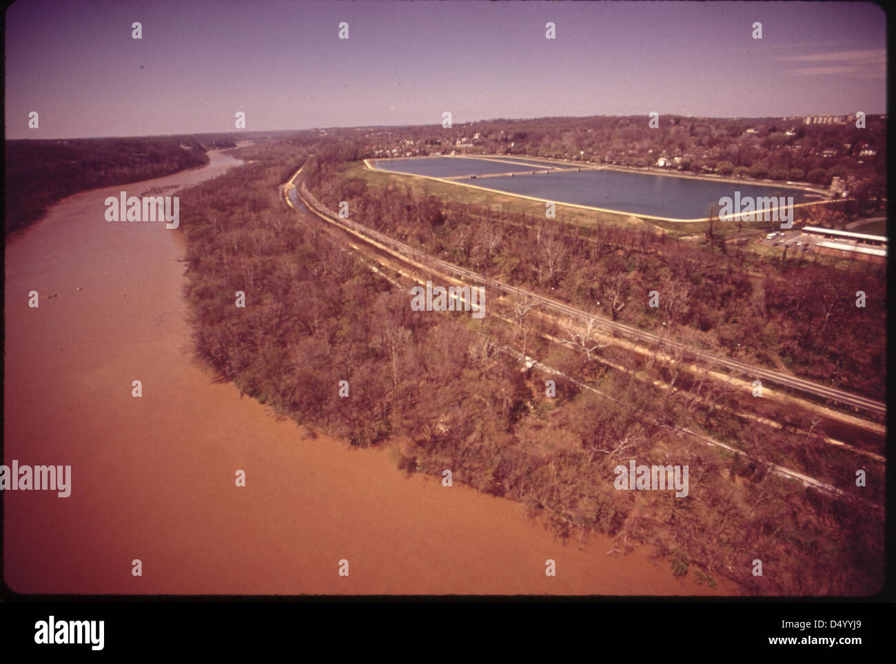 La Dalécarlie, réservoir et de la rivière Potomac, Avril 1973 Banque D'Images