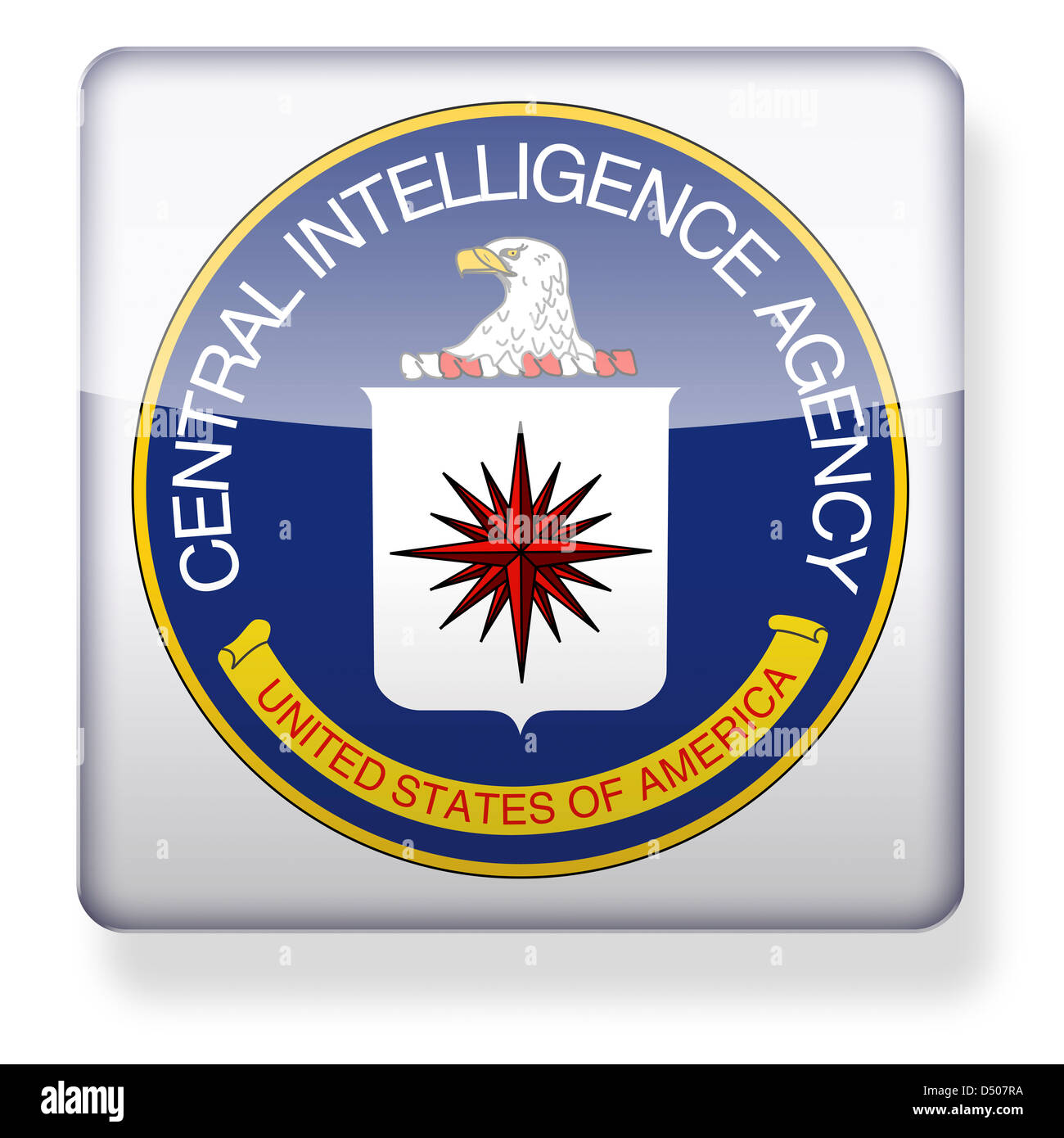 Le joint de la CIA comme une icône de l'application. Chemin de détourage inclus. Banque D'Images