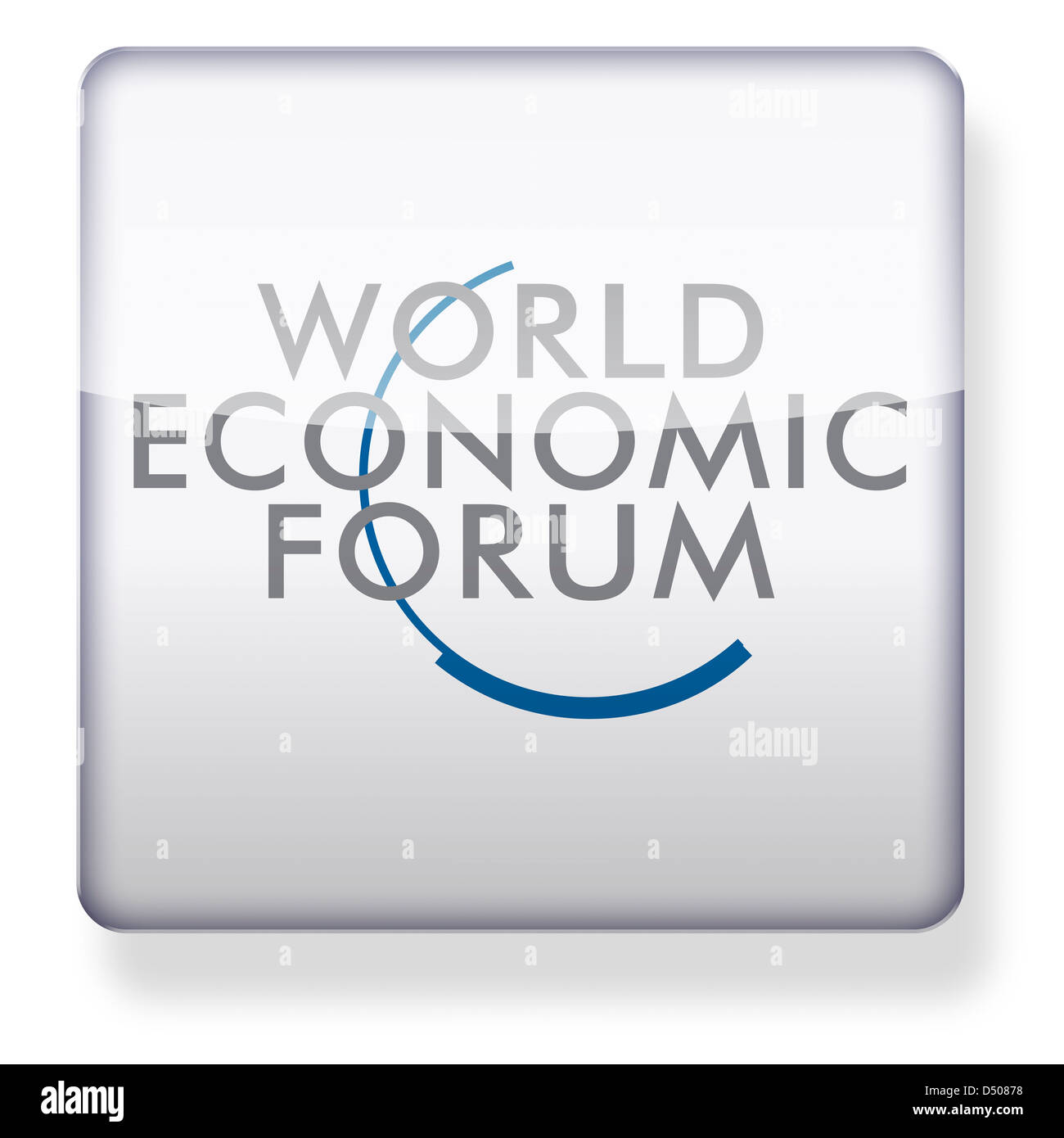 Forum économique mondial comme une icône de l'application. Chemin de détourage inclus. Banque D'Images