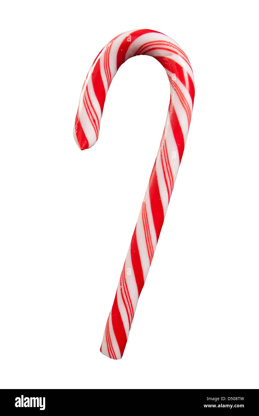Candy Cane on white Banque D'Images