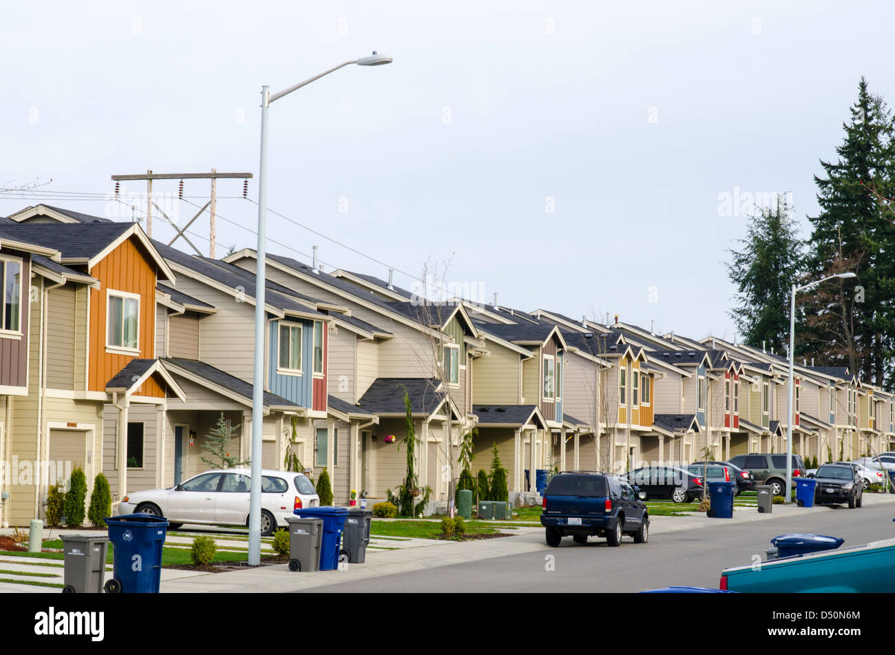 Maisons Mitoyennes sur la propriété résidentielle Banque D'Images