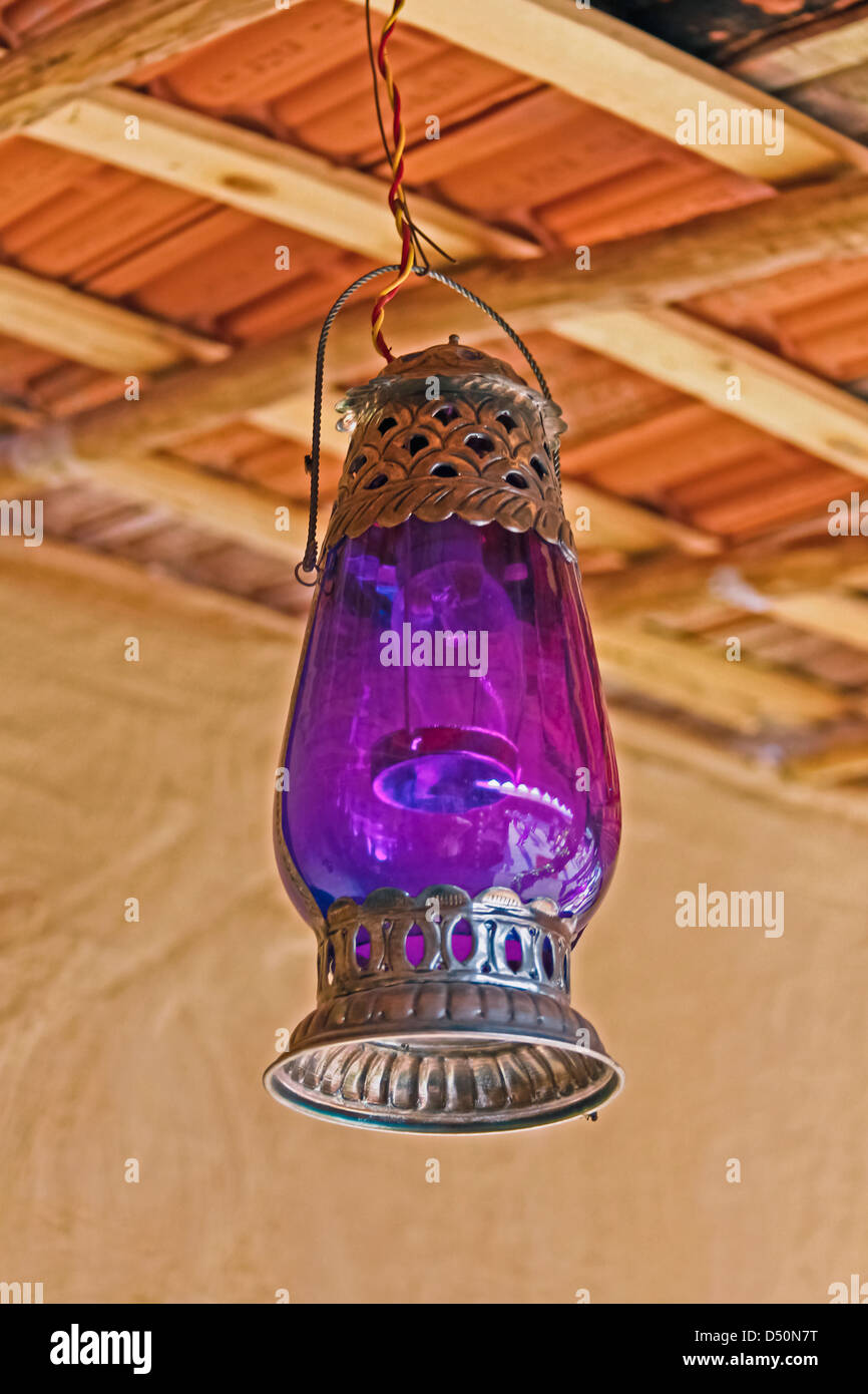 Vintage Lampe en verre Banque D'Images