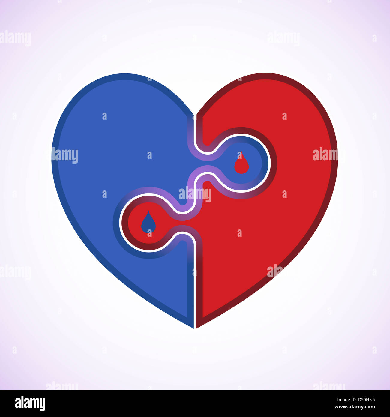 Illustration conceptuelle de l'icône de Cœur médical montrant le système du sang veineux et artériels (eps v.10) Banque D'Images