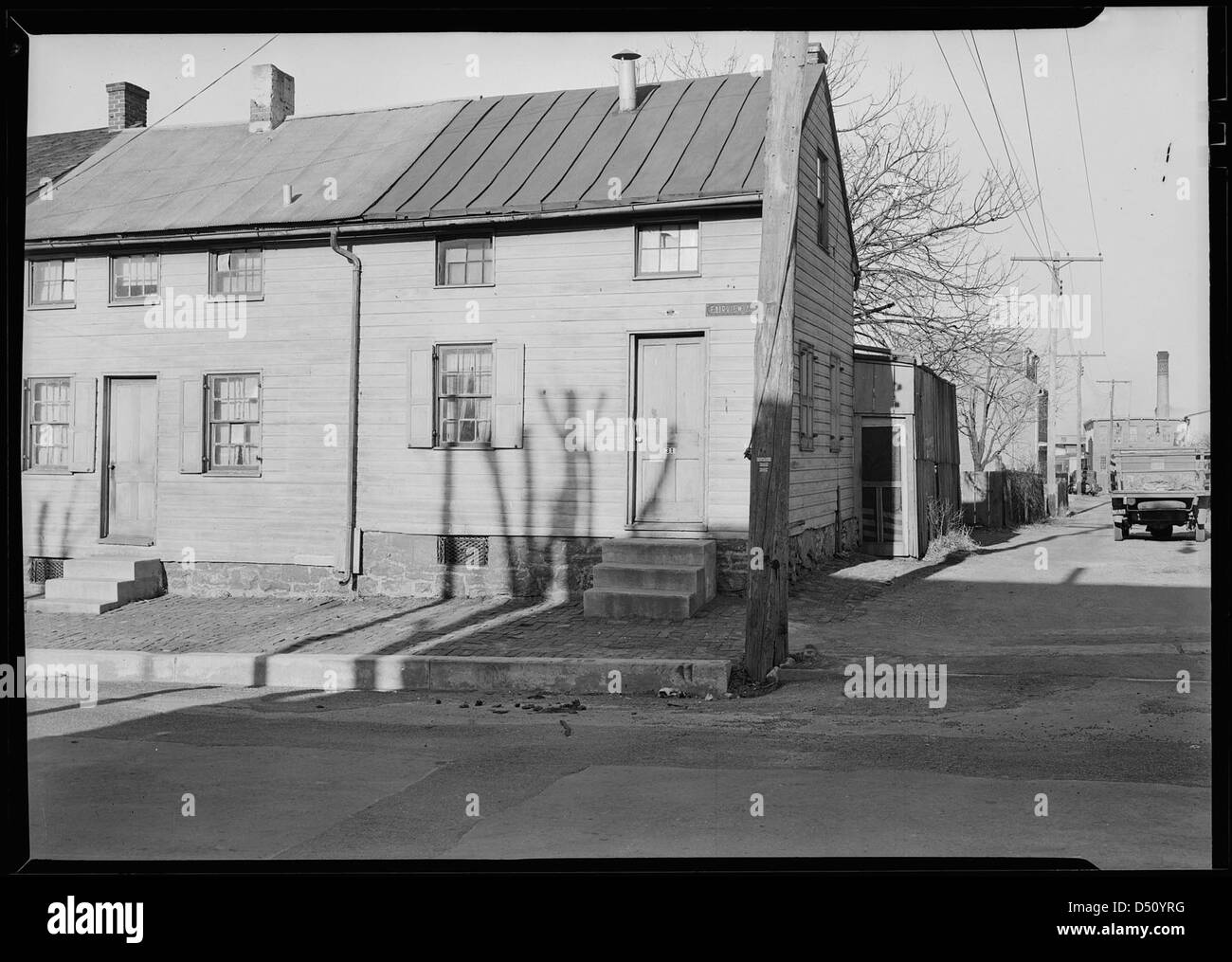 Maisons à bas prix sur la colline de chou - location environ $12.00 par mois. Distance à l'usine parapluie, 1936 Banque D'Images