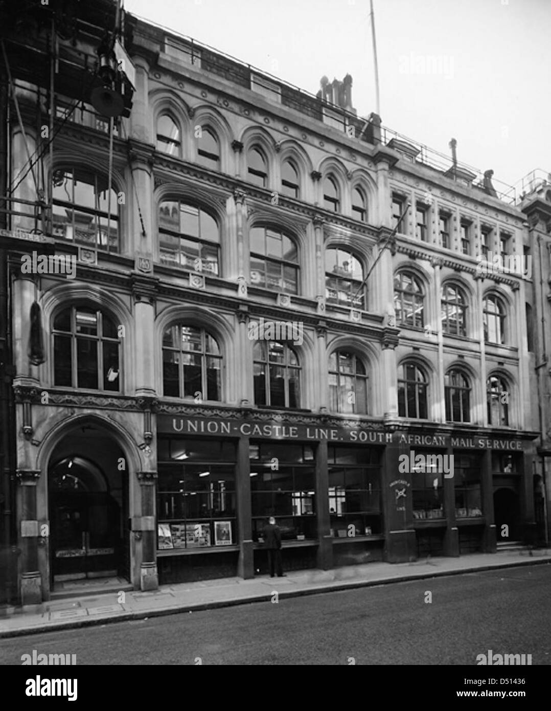 Union-Castle Line Service de courrier d'Afrique du Sud, la rue Fenchurch Banque D'Images