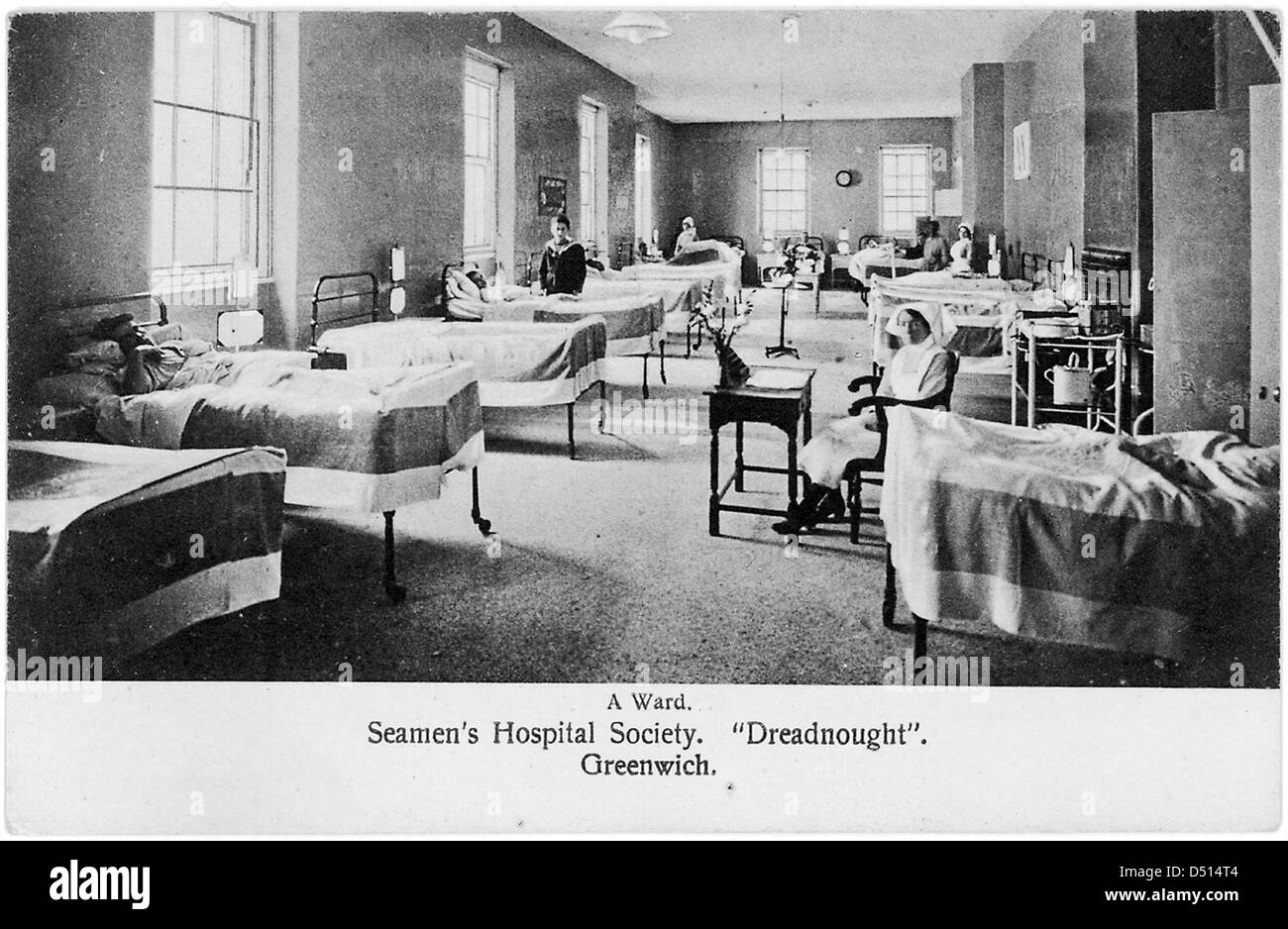 Le Dreadnought Seaman's Hospital de Greenwich était une institution médicale importante au service des marins. Cette photographie historique illustre l’importance des soins de santé pour les marins aux XVIIIe et XIXe siècles. Banque D'Images