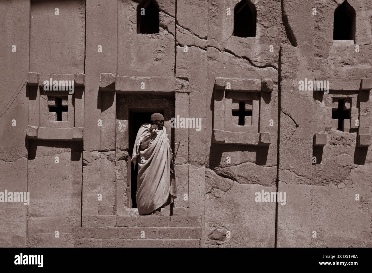 Bet Abba Libanos Église, Lalibela, Éthiopie Banque D'Images