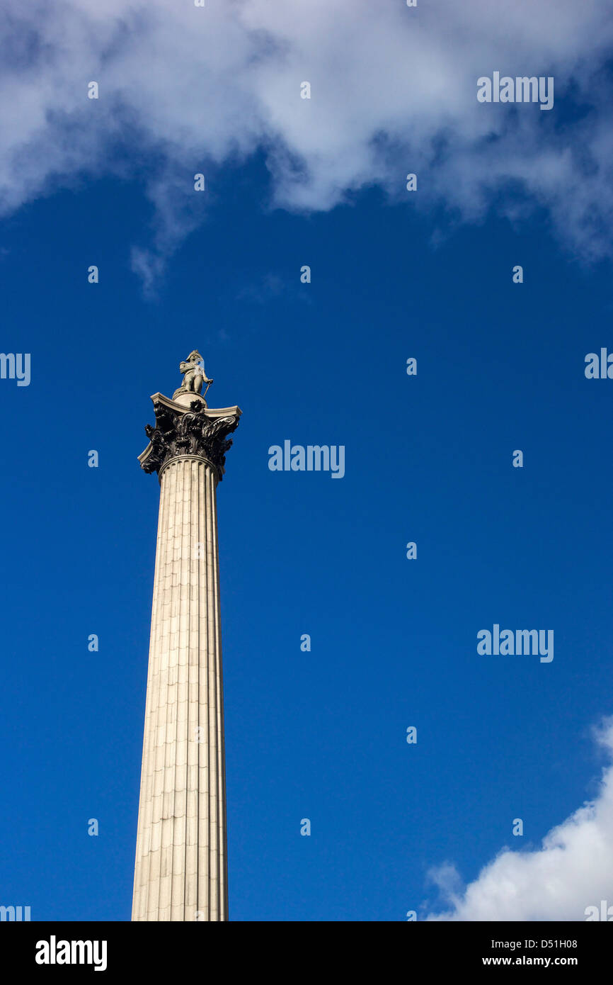 La colonne Nelson, Trafalgar Square, London, England, GB, UK Banque D'Images