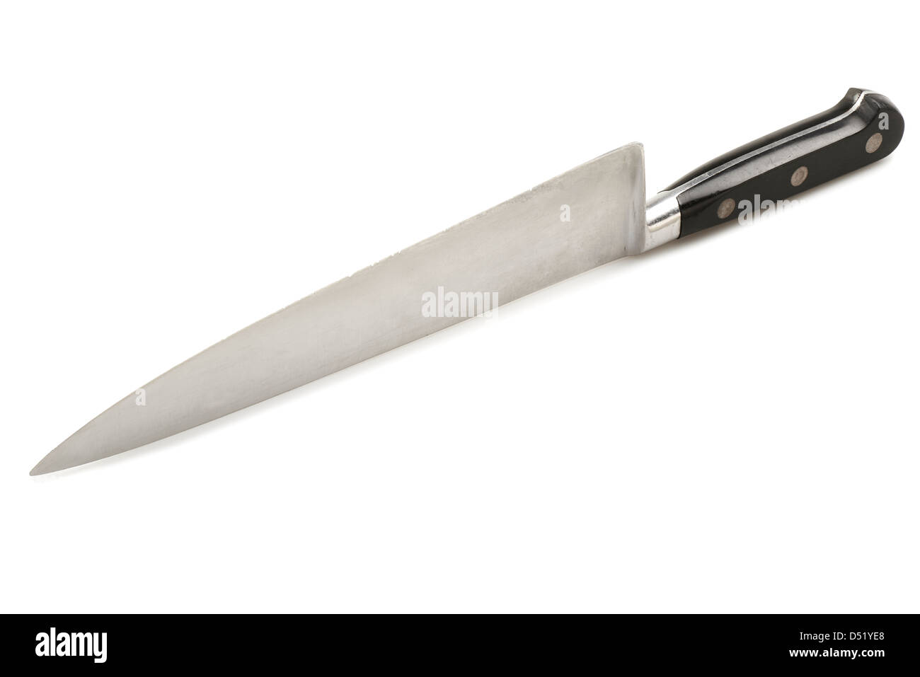 Close up d'un couteau utilisé sur fond blanc Banque D'Images