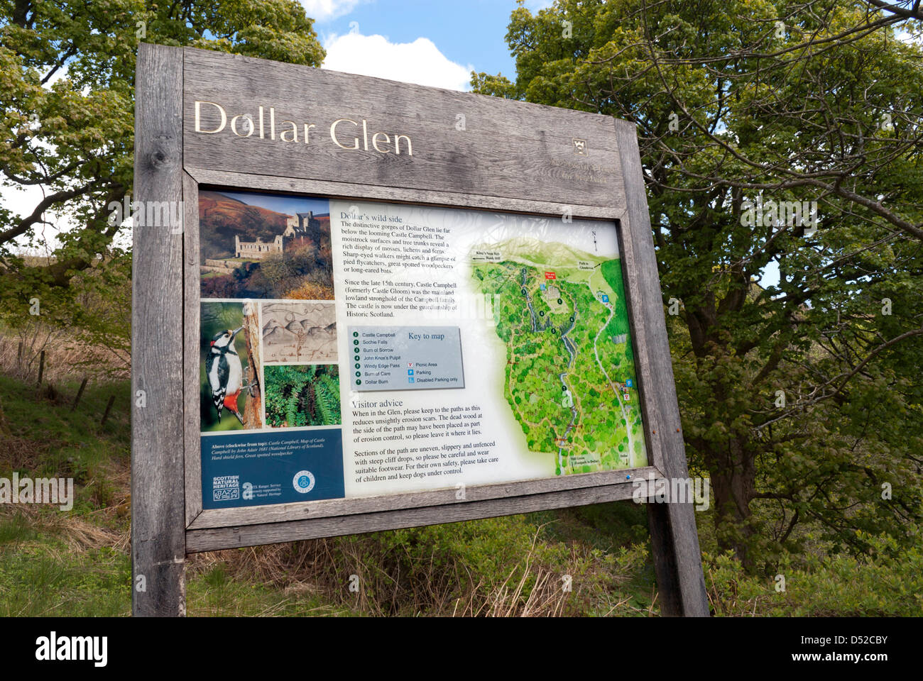 Inscrivez-vous dollar Glen, près de Castle Campbell, Dollar, Clackmannanshire, en Écosse. Banque D'Images