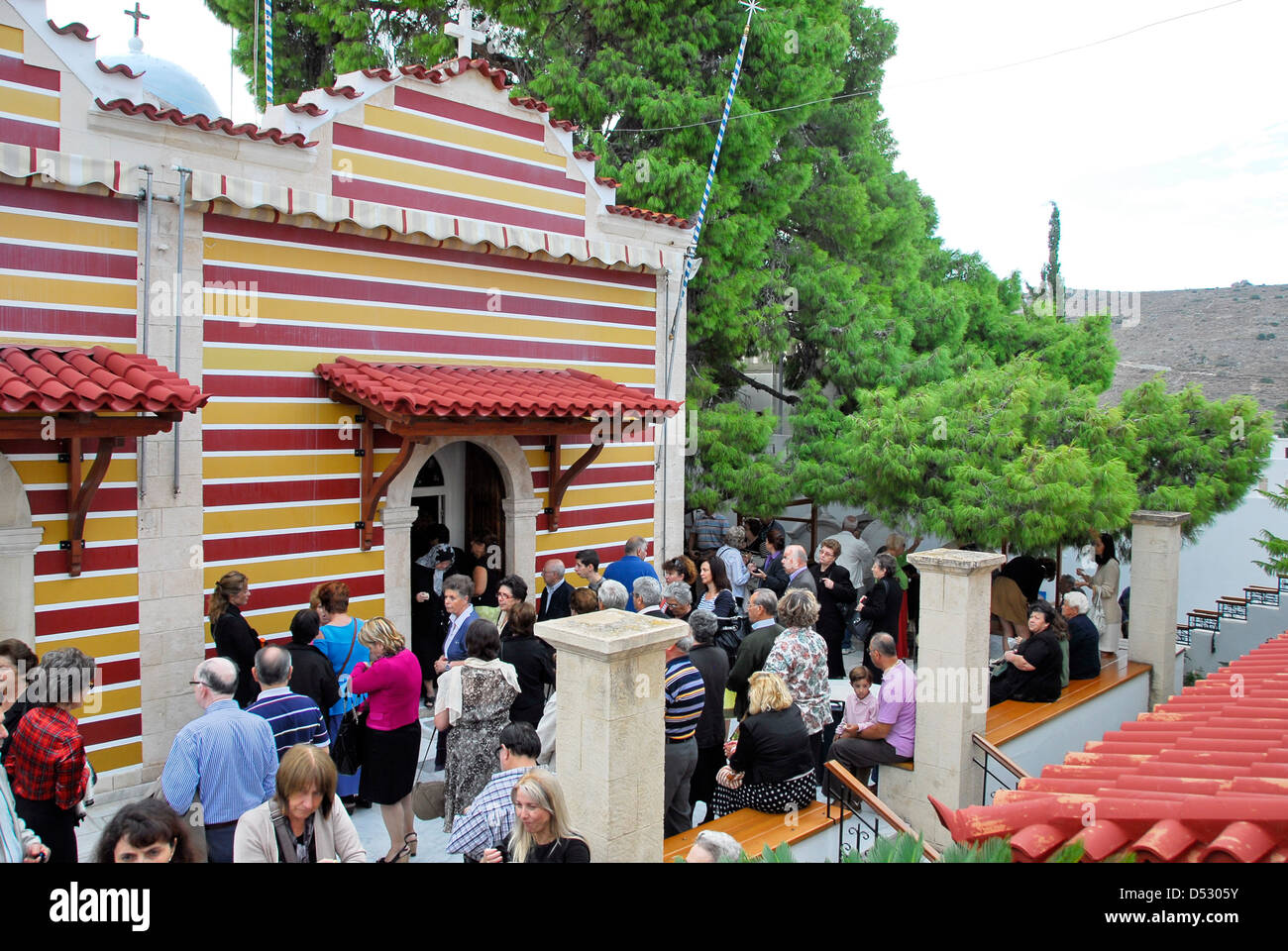 Église Agios Nektarios (Saint-nectaire) sur l'île d'Aegina dans le golfe Saronique, Grèce Banque D'Images