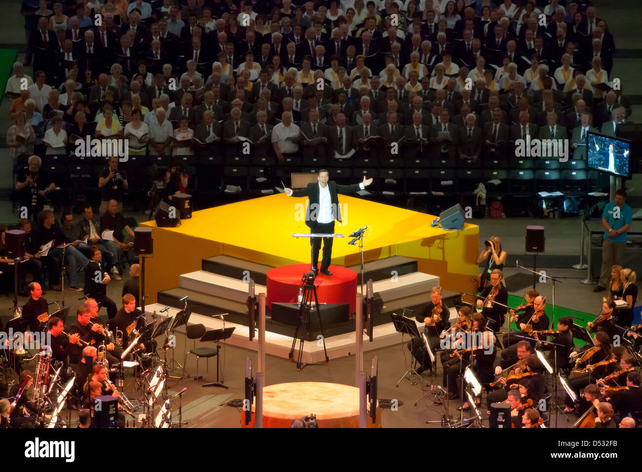 Gelsenkirchen, Allemagne, chanter JOUR DE MORCEAU à la Veltins Arena Banque D'Images