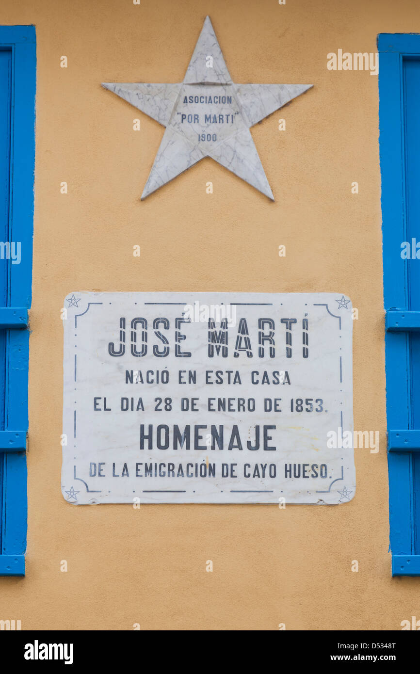 Cuba, La Havane, La Habana Vieja, berceau de Jose Marti, le père de l'indépendance de Cuba Banque D'Images