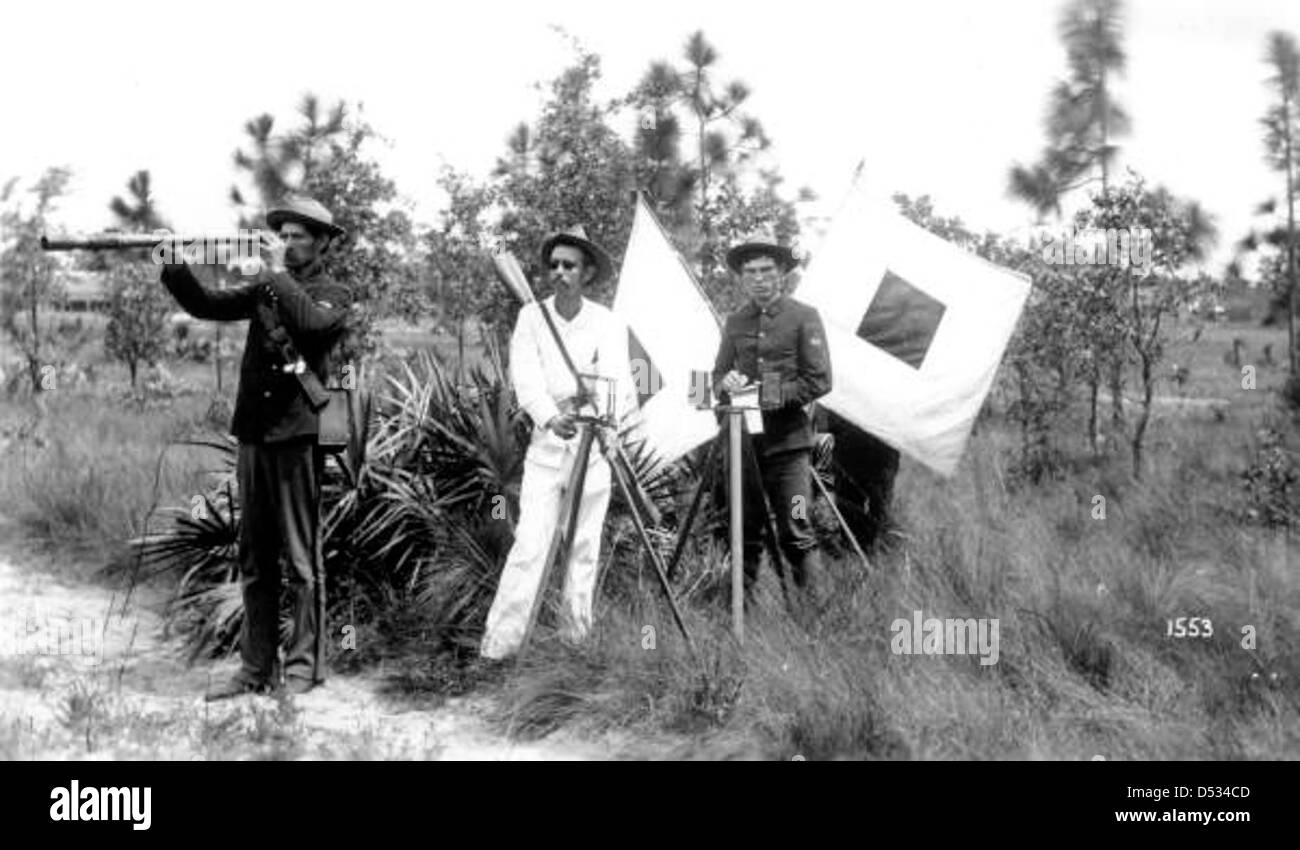 Soldats de l'Army Signal Corps pendant la guerre hispano-américaine Banque D'Images