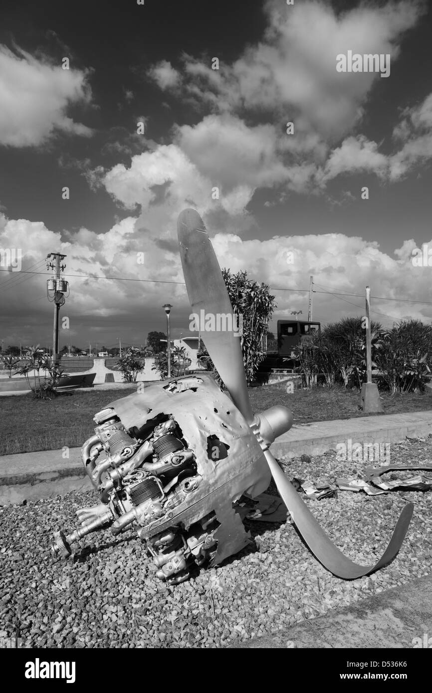 Cuba, province de Matanzas, Playa Giron, Museo de Playa Giron. Le moteur d'entre nous, ont fait une-26 bomber. Banque D'Images
