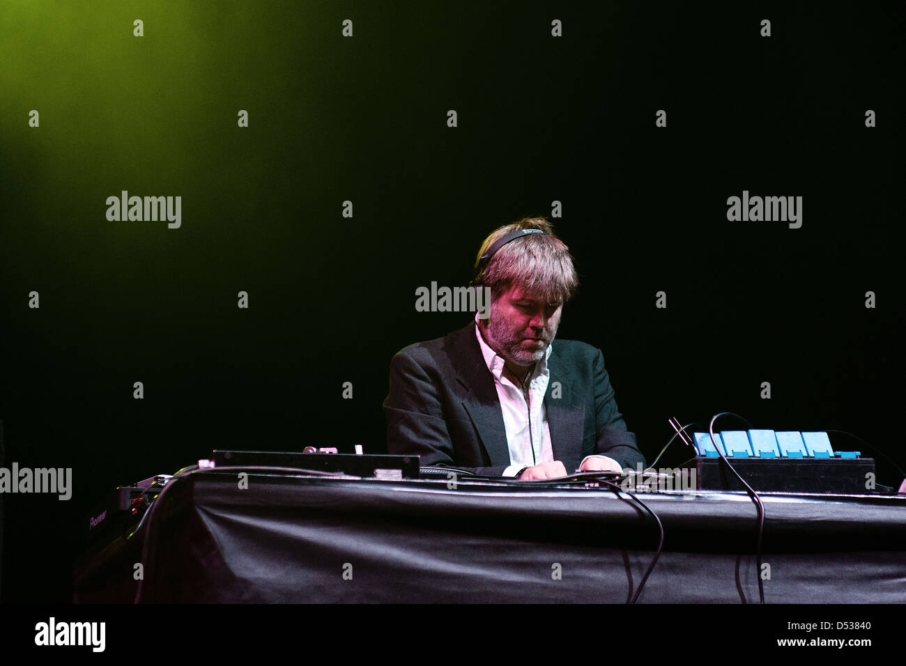 SANTANDER, ESPAGNE - 23 juillet : James Murphy de LCD Soundsystem, bande, se comporte en tant que DJ au Festival de musique de Santander. Banque D'Images