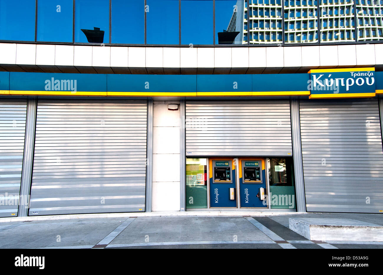 Banque de Chypre (Chypre) banque fermée pour jours comme résultat de la crise dans le secteur bancaire, Mars 2013 Banque D'Images