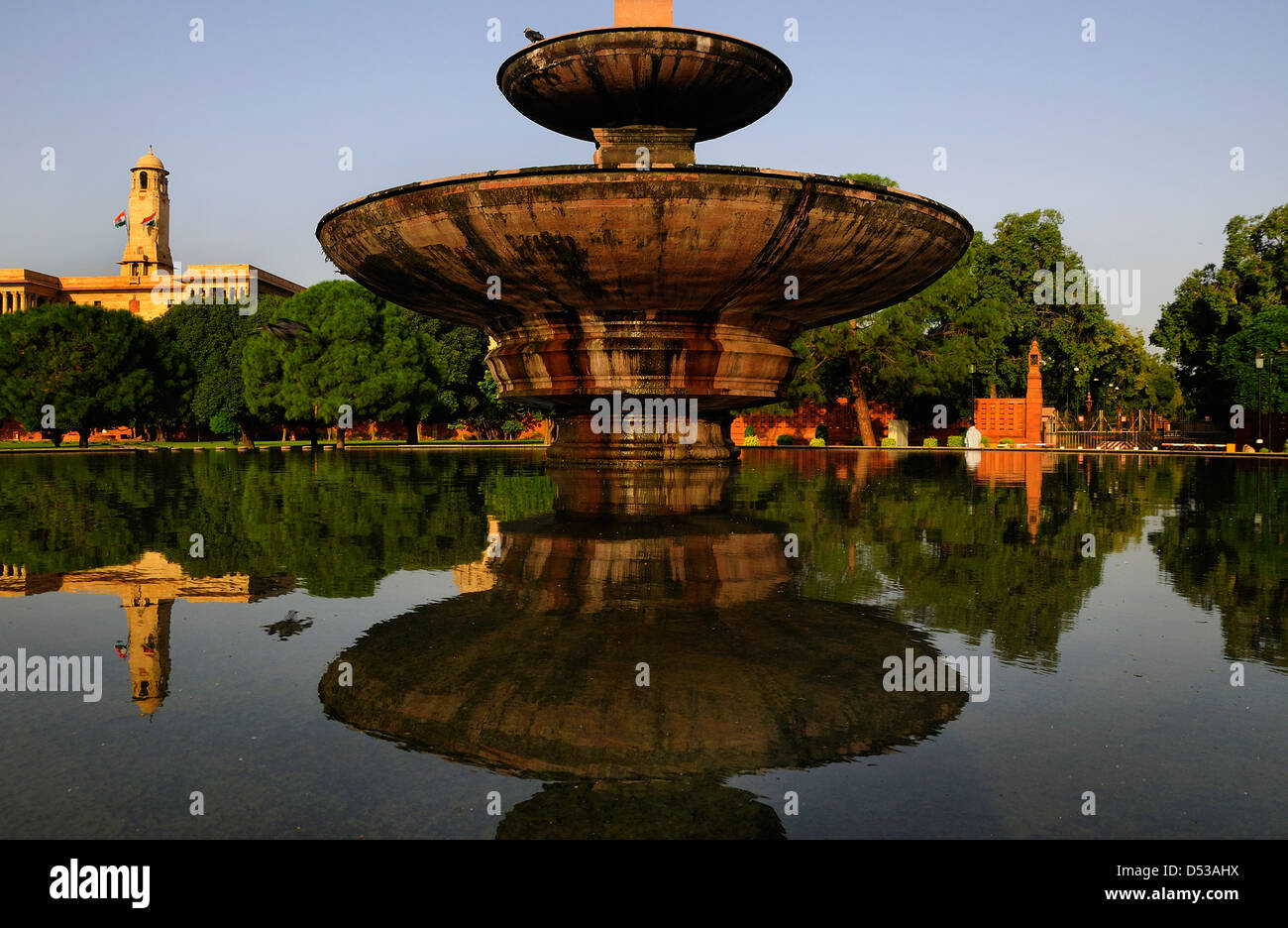 Tôt le matin autour de la maison du parlement à New Delhi Banque D'Images