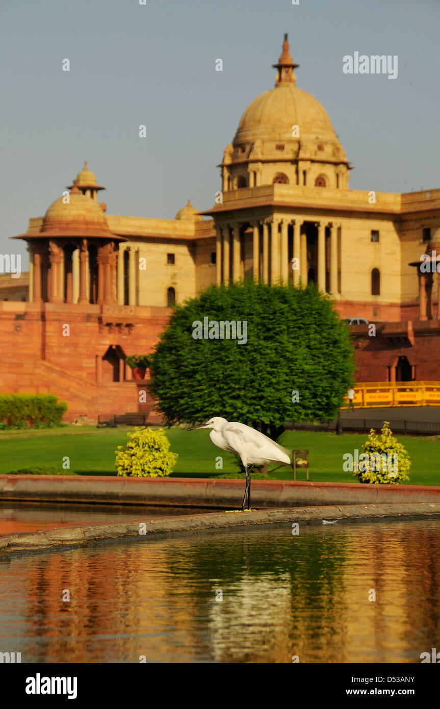 Tôt le matin à la maison du parlement à New Delhi Banque D'Images