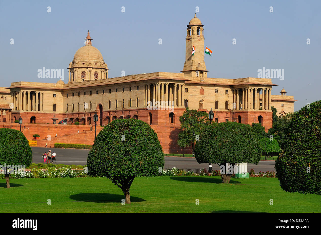 Le matin à la maison du parlement à New Delhi Banque D'Images