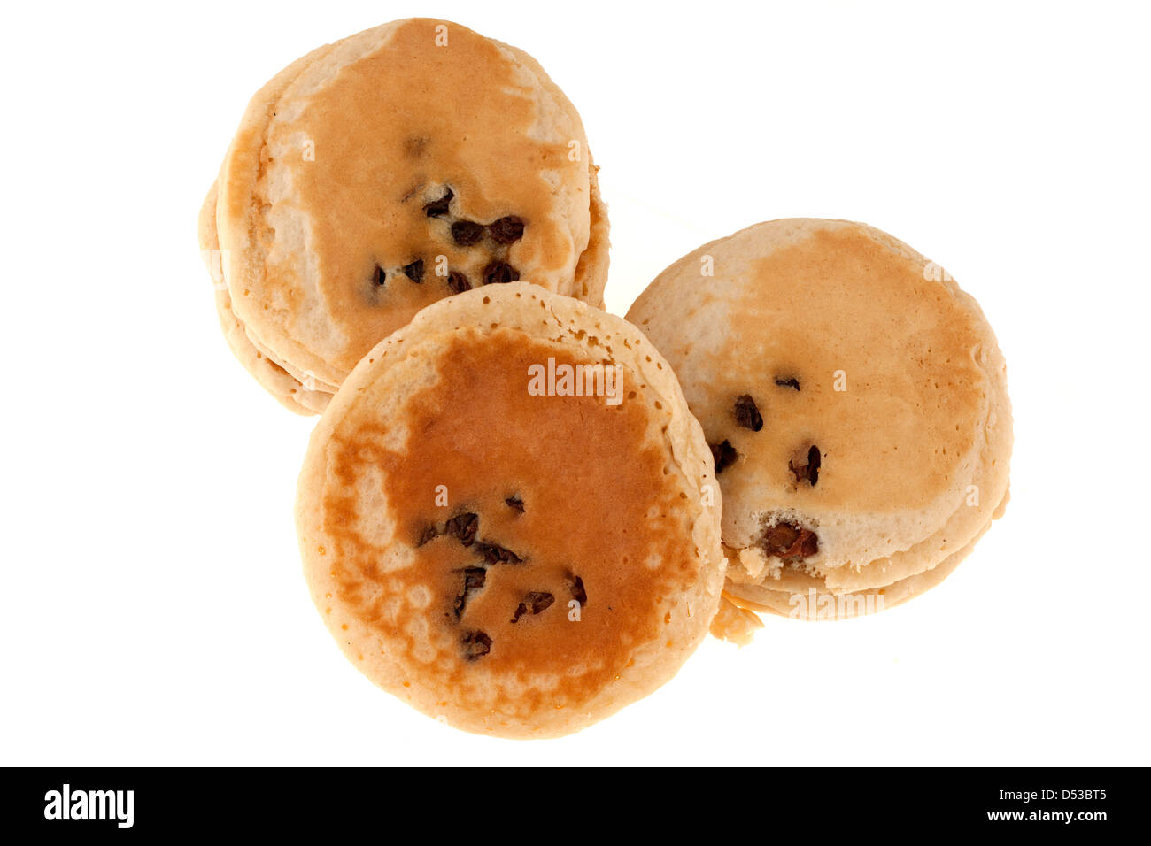Pile de crêpes aux raisins ronde Banque D'Images