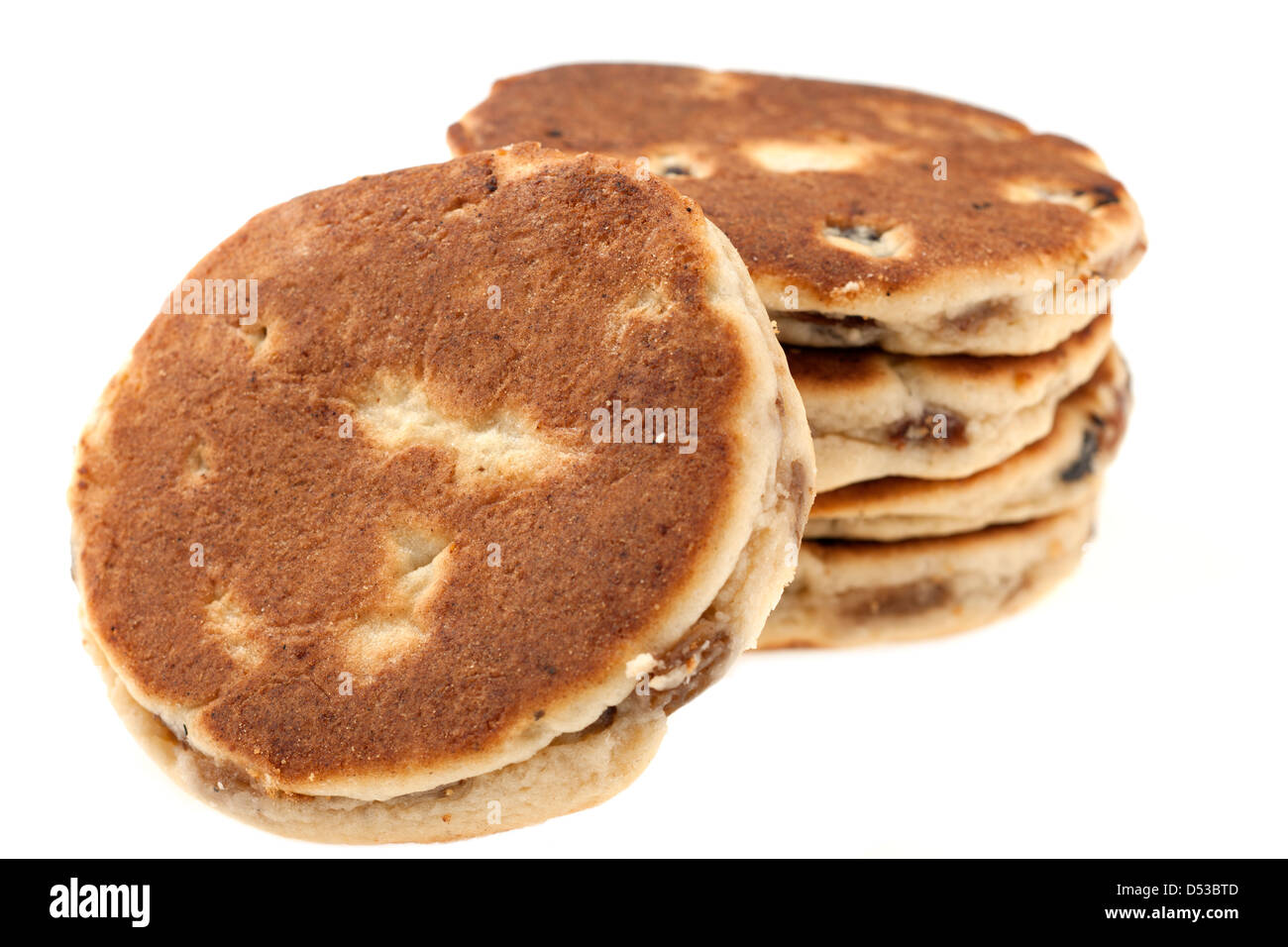 Pile de Welshcakes gâteaux gallois Banque D'Images