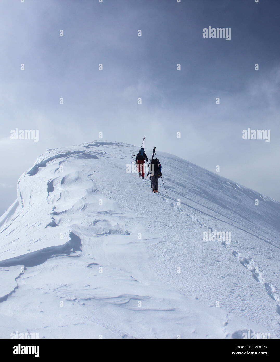 Tour de ski sommet des Dômes de Miage Banque D'Images