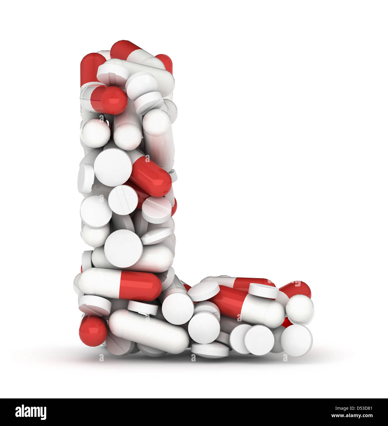 Lettre L'alphabet, de médecine pills Banque D'Images