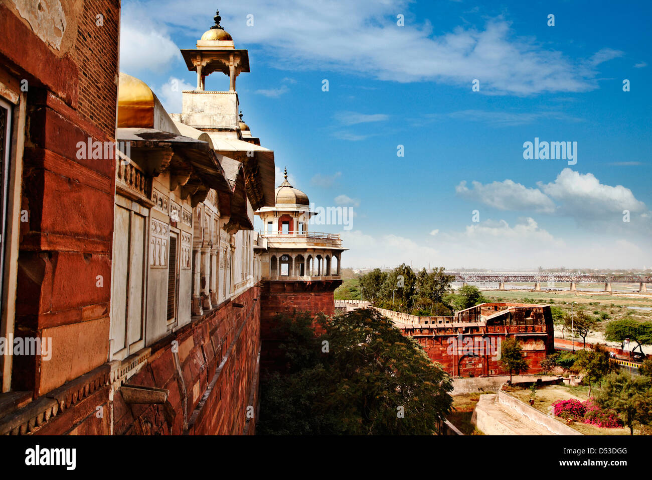 Caractéristique de l'architecture du fort d'Agra, Agra, Uttar Pradesh, Inde Banque D'Images