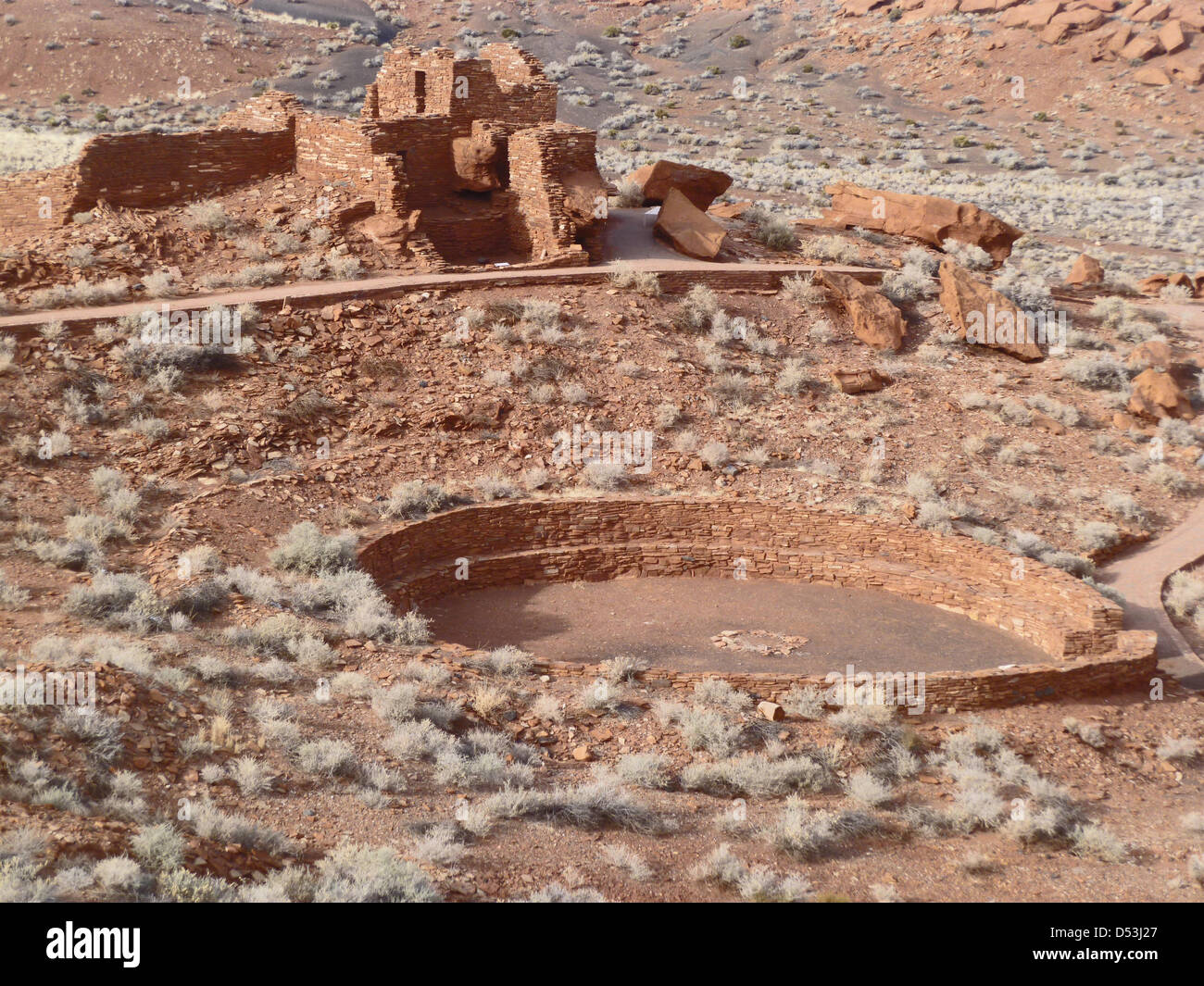 Wupatki National Monument. Ruines d'Adobe les habitations des Indiens Pueblo près de Flagstaff, Arizona, USA Banque D'Images