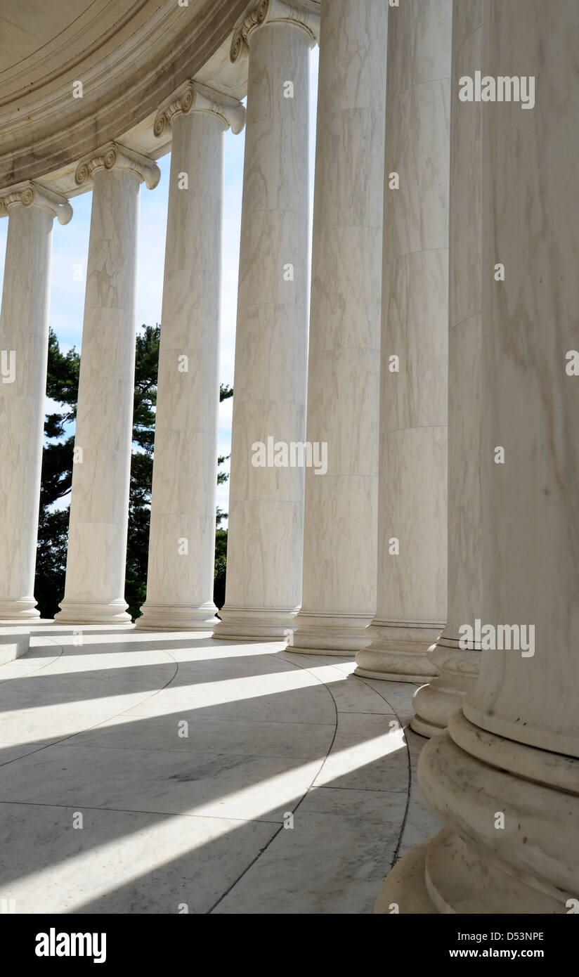 Piliers Thomas Jefferson Memorial, Washington DC, piliers pilier, Pilar, Pila, pilier, colonne, support, montage vertical, pieu, poteau, Banque D'Images
