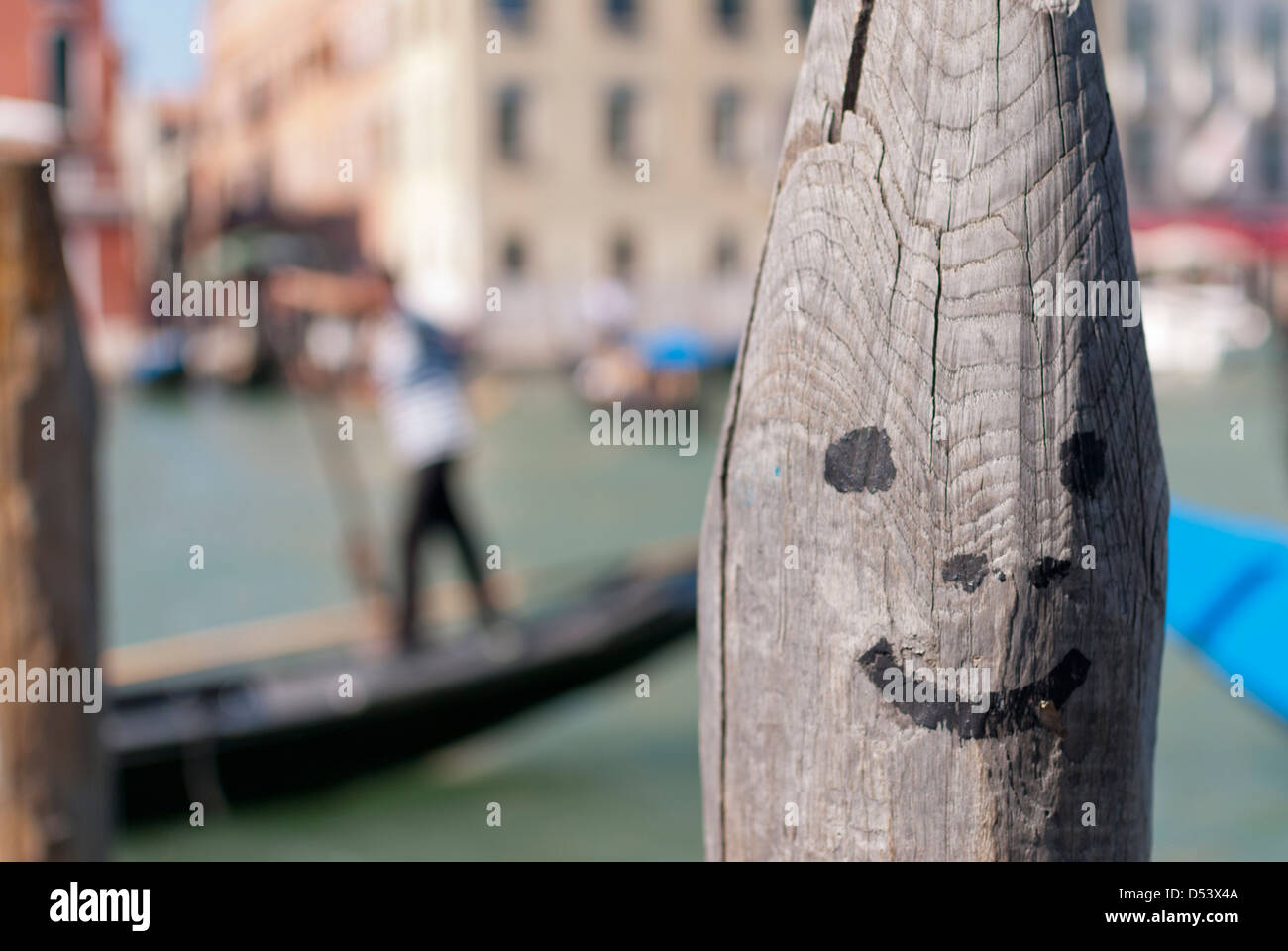 En Bois Venise Poster Smiley heureux Face Banque D'Images