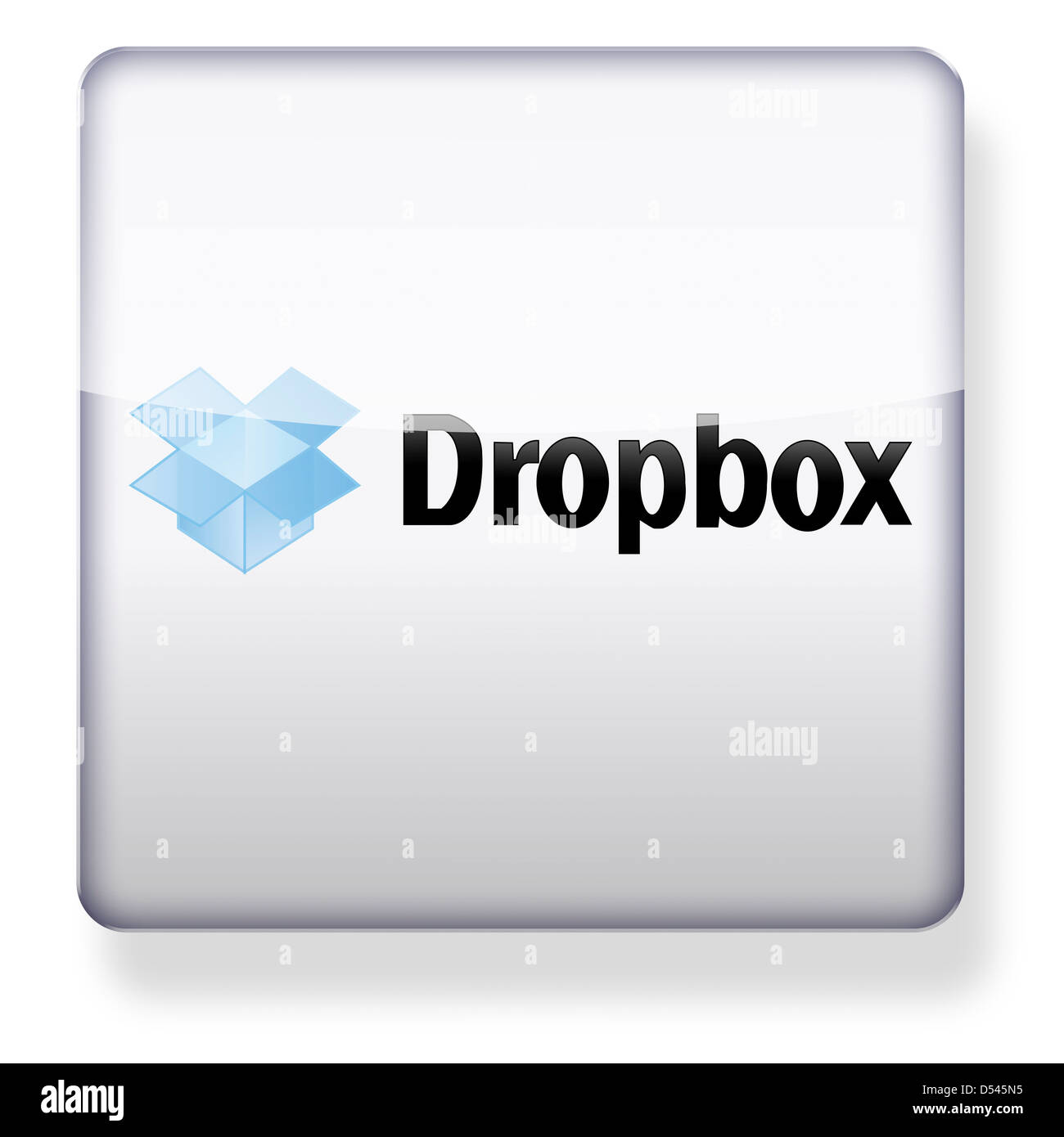 Logo Dropbox comme une icône de l'application. Chemin de détourage inclus. Banque D'Images