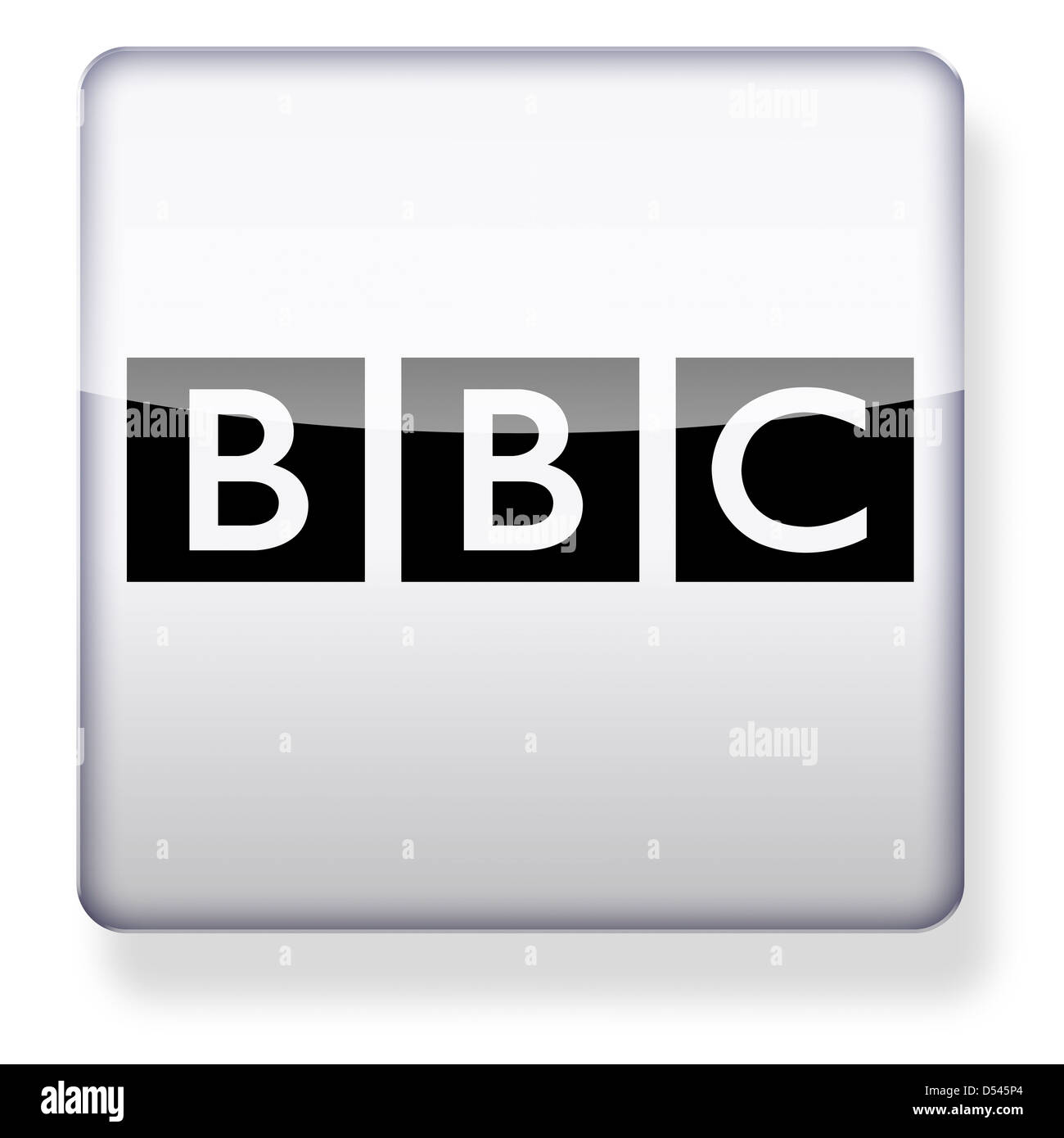 Logo de la BBC comme une icône de l'application. Chemin de détourage inclus. Banque D'Images